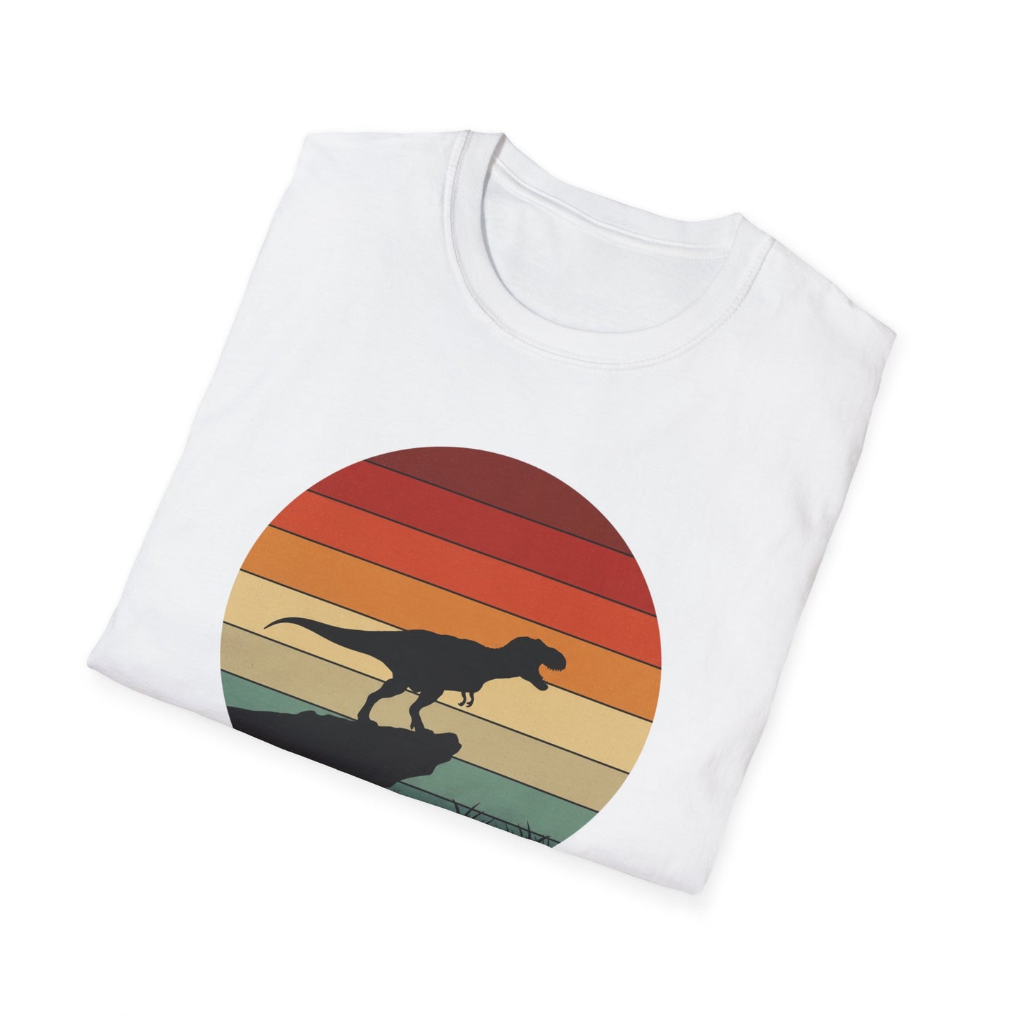 Retro T-Rex Dinosaur Shirt for Men Women - Vintage Sunset Graphic Tee - Unisex Jurassic Gift Idea Funny Casual Dino T-Shirt