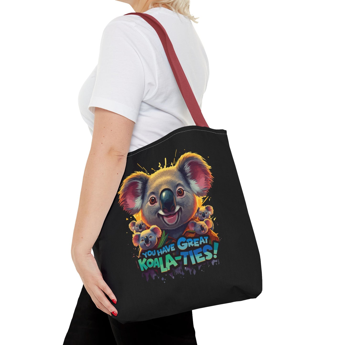 Koala Tote Bag – Funny Animal Pun Bag with Cute Koala Design – Reusable Grocery, Beach, or Everyday Carry Bag – Gift for Koala Lovers