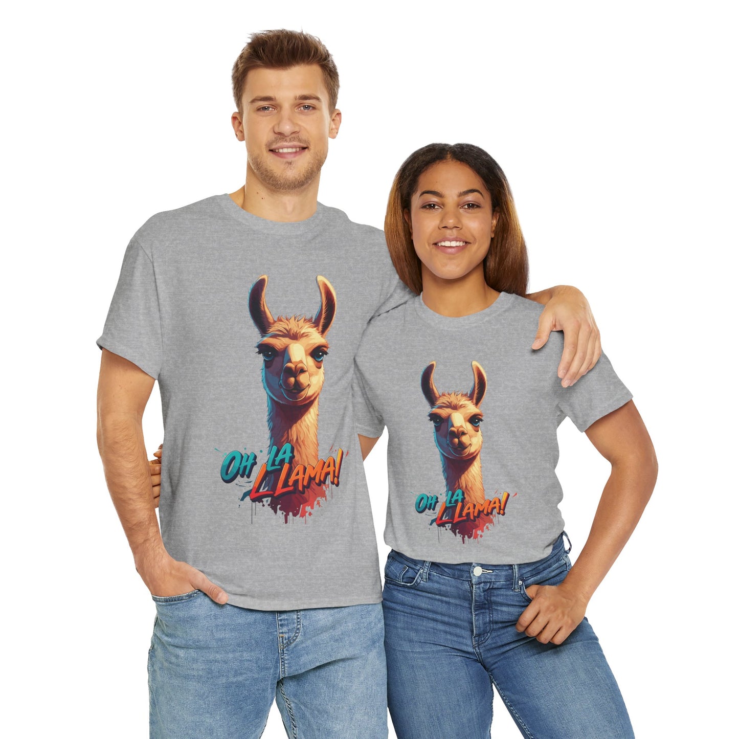 Oh la Llama Graphic Tee | Fun Llama T-Shirt, Cute Animal Lover Shirt, Llama Lover Gift, Quirky Party Tee, Trending Llama Fashion