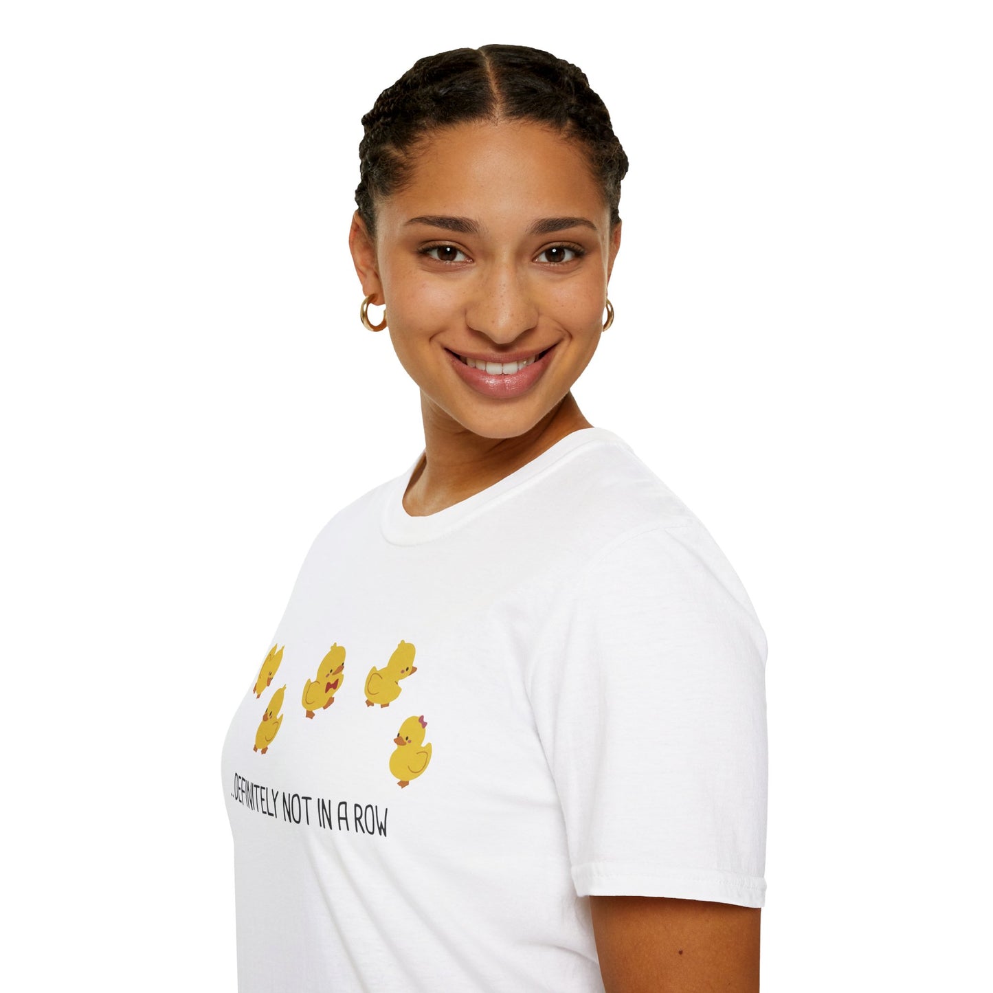 Funny “Definitely Not in a Row” Ducks Shirt, Cute Humor T-Shirt, Relatable Tee for Women & Men, Great Gift for Moms, Teachers, or Friends