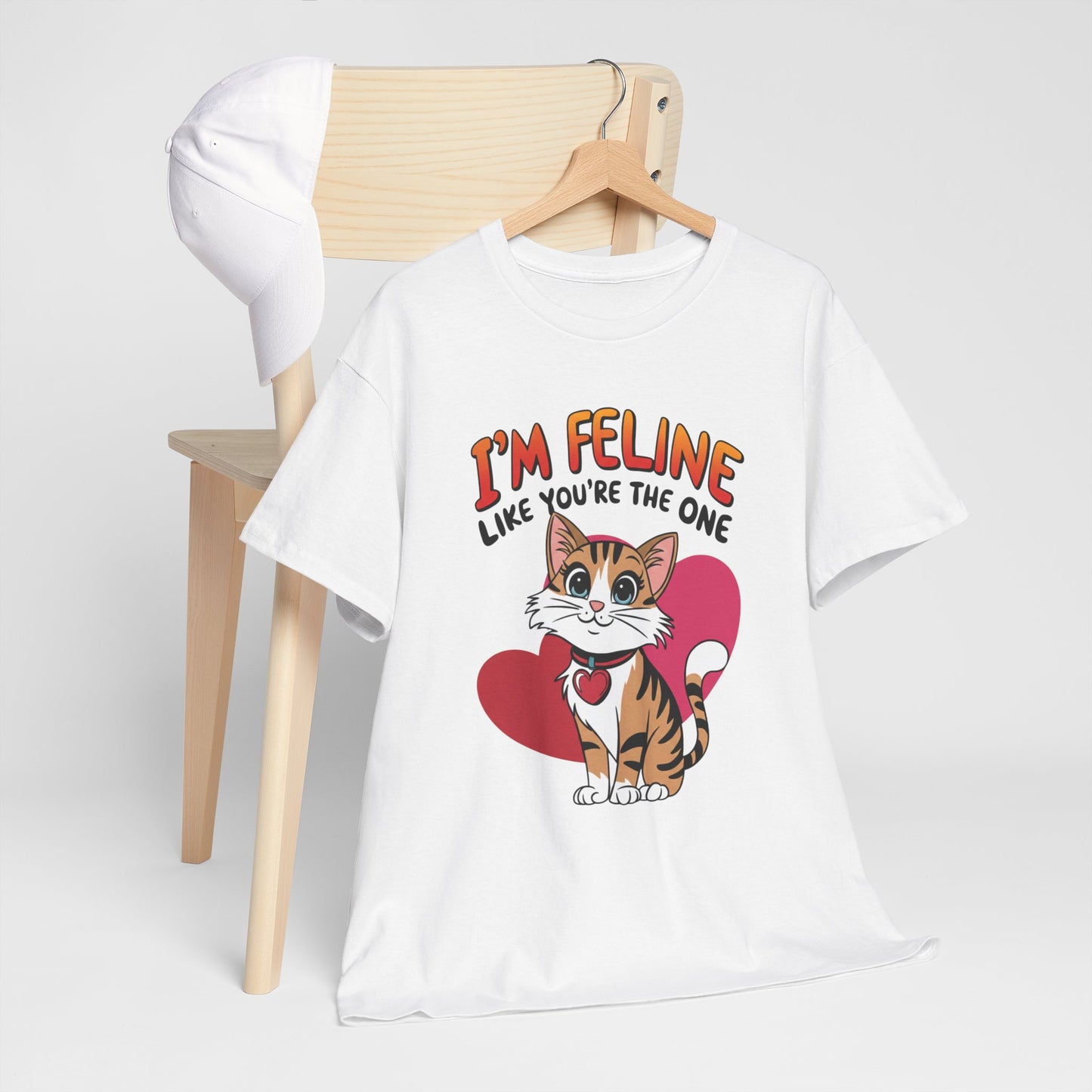 I’m Feline Like You’re The One Shirt, Cute Cat Valentine Tee, Funny Cat Love Graphic TShirt, Romantic Gift For Her Him, Cat Pun Shirt