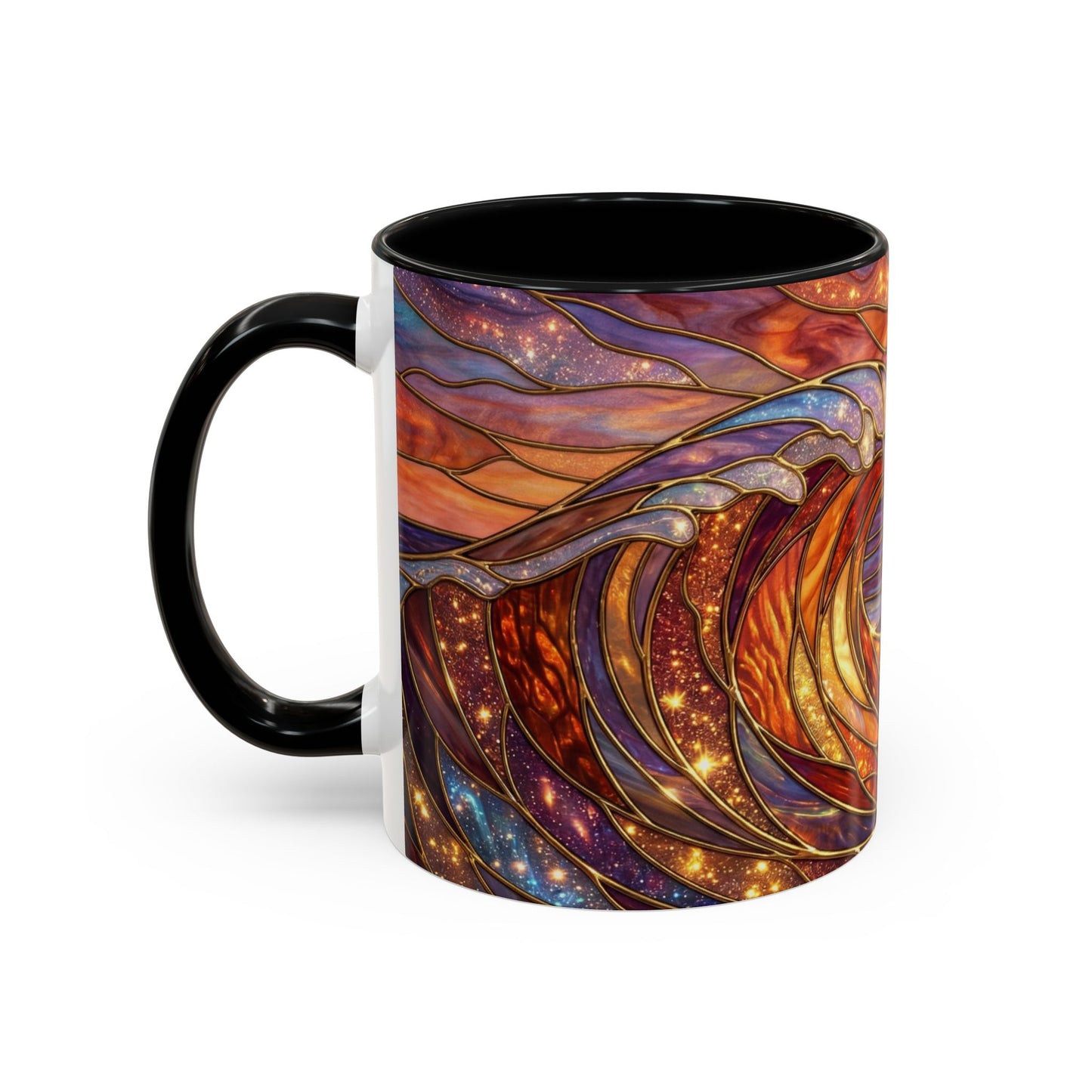 Stained Glass Wave Mug, Ocean Sunset Coffee Cup, Vibrant Beach Art, Sea Lover Gift, Mosaic Tea Cup, Summer Kitchen Decor, Nature Drinkware