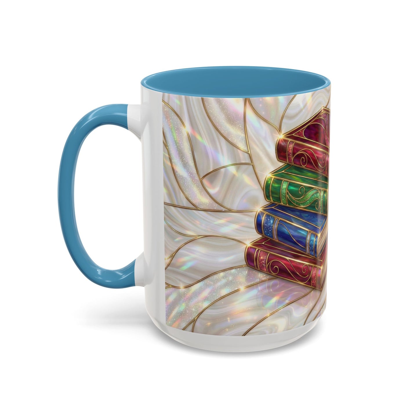 Book Lover Coffee Mug, Stained Glass Books Mug, Reading Gift For Bookworms, Library Aesthetic Mug, Booktok Mug, Ceramic Coffee Cup