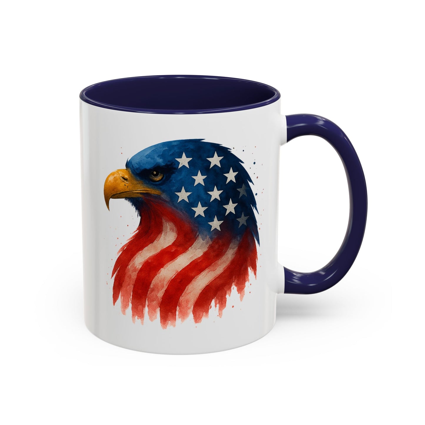 American Flag Eagle Mug - Patriotic Coffee Cup - USA Bald Eagle Gift - 4th of July Mug - Independence Day Drinkware - Veteran Gift