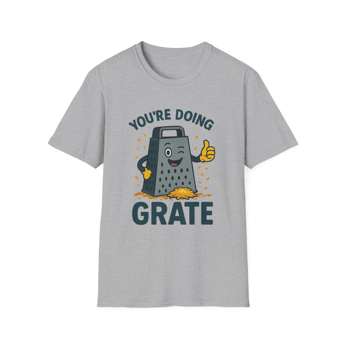 You’re Doing Grate Funny Cheese Grater Pun T-Shirt | Cute Kitchen Humor Graphic Tee | Encouragement Gift for Food & Pun Lovers