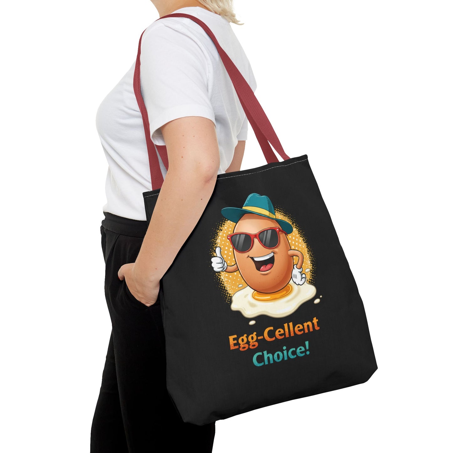 Tote Bag: Egg-Cellent Choice Thumbs Up Pun Design