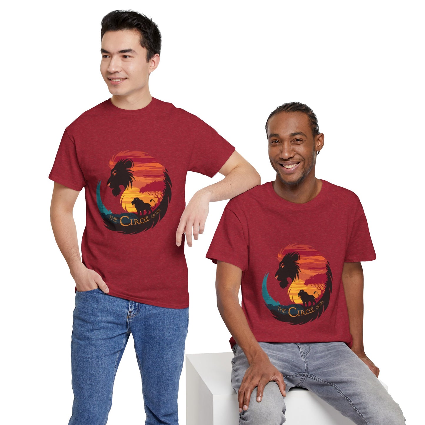 The Circle of Life Lion Shirt – Sunset Safari Wildlife Graphic Tee – Inspirational Nature T-Shirt for Animal Lovers & Adventure Fans