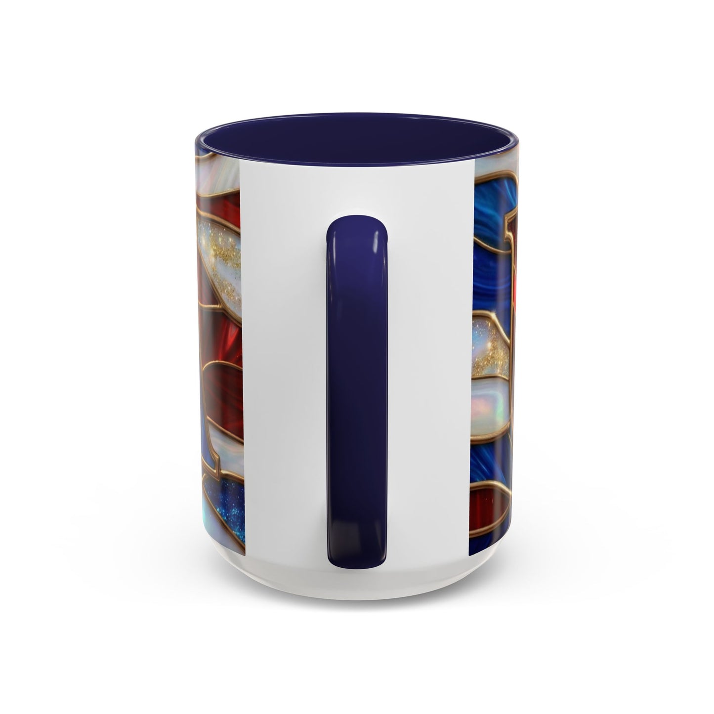 USA Patriotic Coffee Mug, Stained Glass USA Mug, Red White Blue Ceramic Mug, American Flag Style Mug, 11oz 15oz Mug