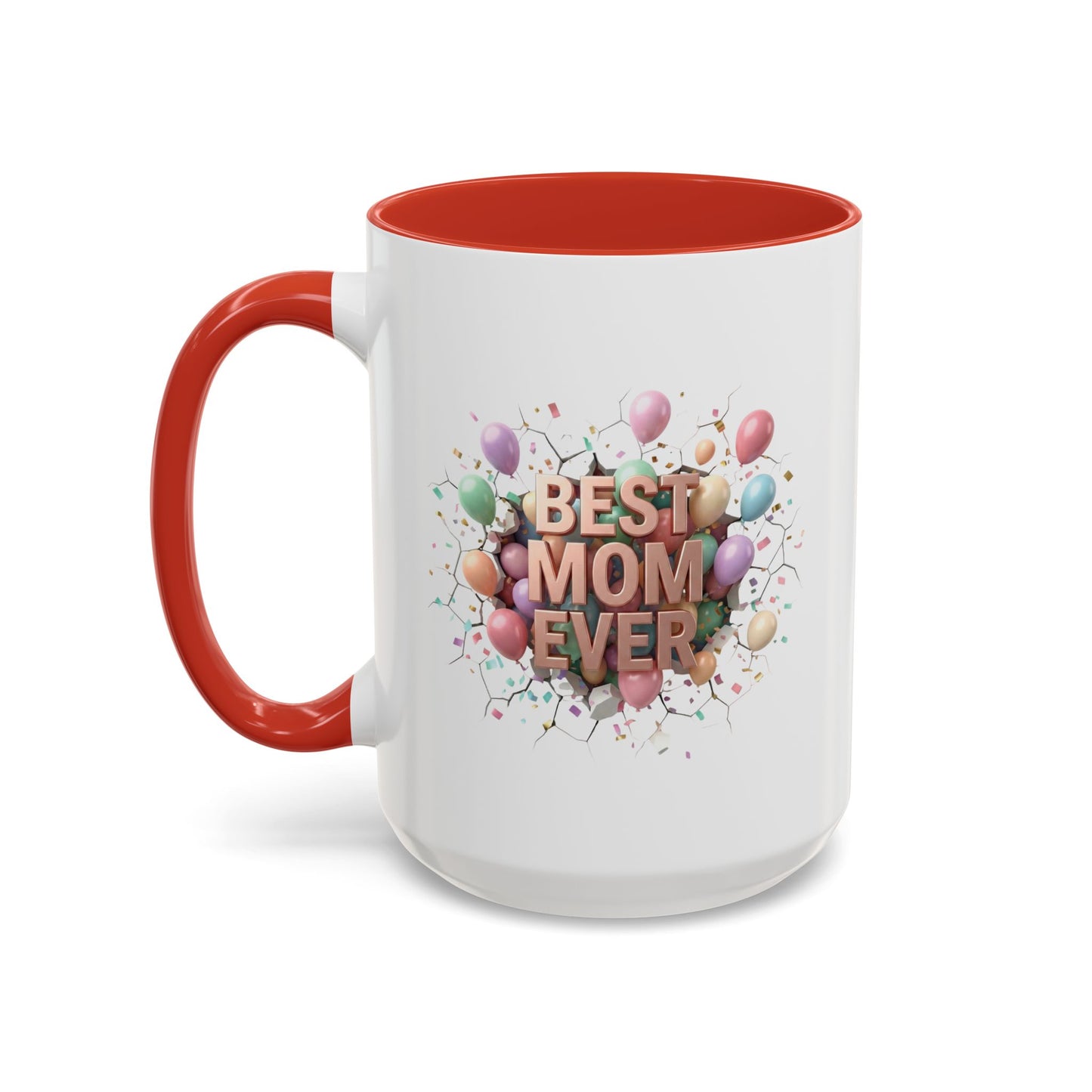 Personalized Mom Mug, Best Mom Ever Gift, Custom Name Coffee Cup, 3D Balloon Design, Mothers Day Gift, New Mom Gift 2025, Custom Mug