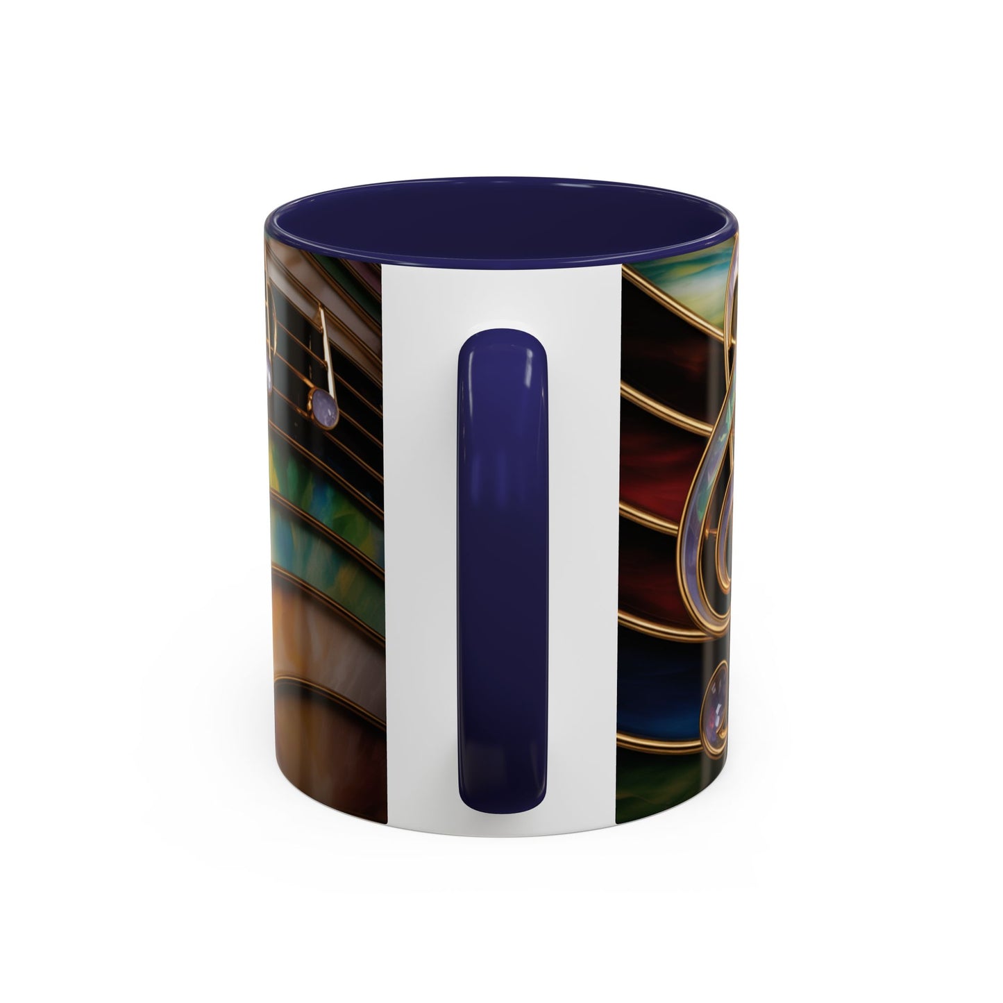 Stained Glass Music Notes Mug - Colorful Music Lover Gift - Music Teacher Mug - Treble Clef Coffee Cup - Musician Gift Idea - 11oz & 15oz Ceramic Mug