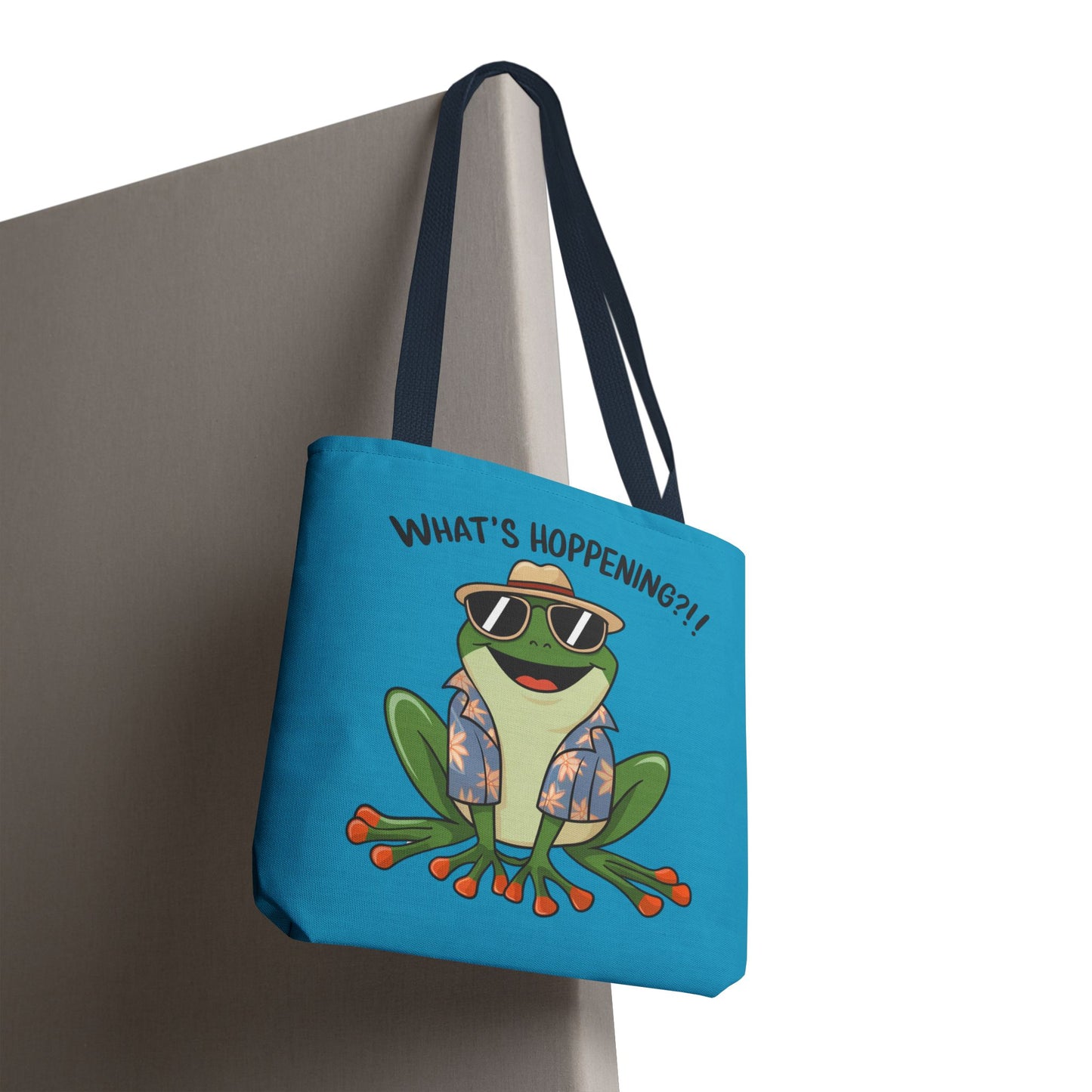 Frog Tote Bag - What's Hoppening Pun Design