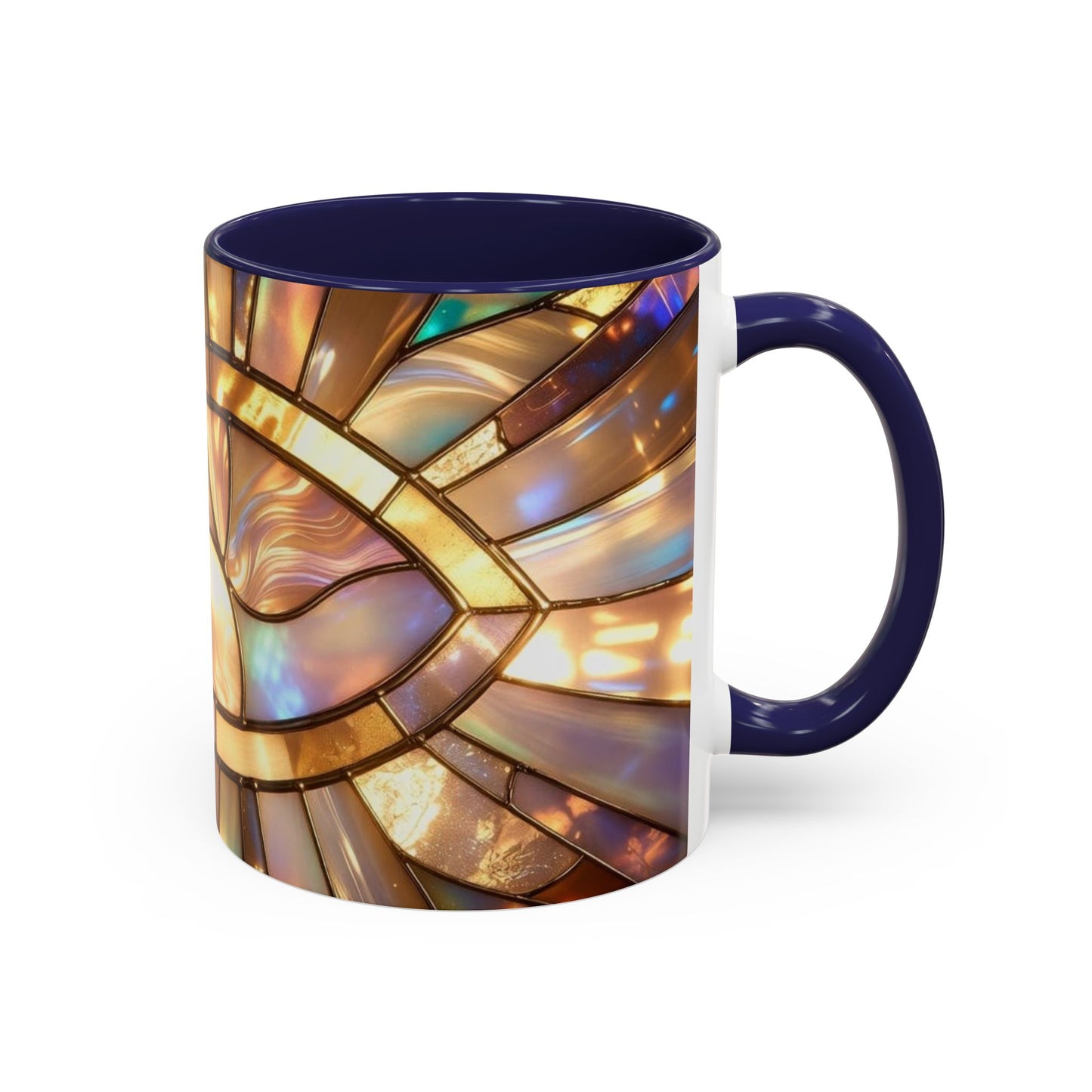 Stained Glass Ichthys Mug, Jesus Fish Christian Coffee Cup, Religious Art Mug, Faith Gift For Women, Inspirational Stained Glass Christian Symbol Design