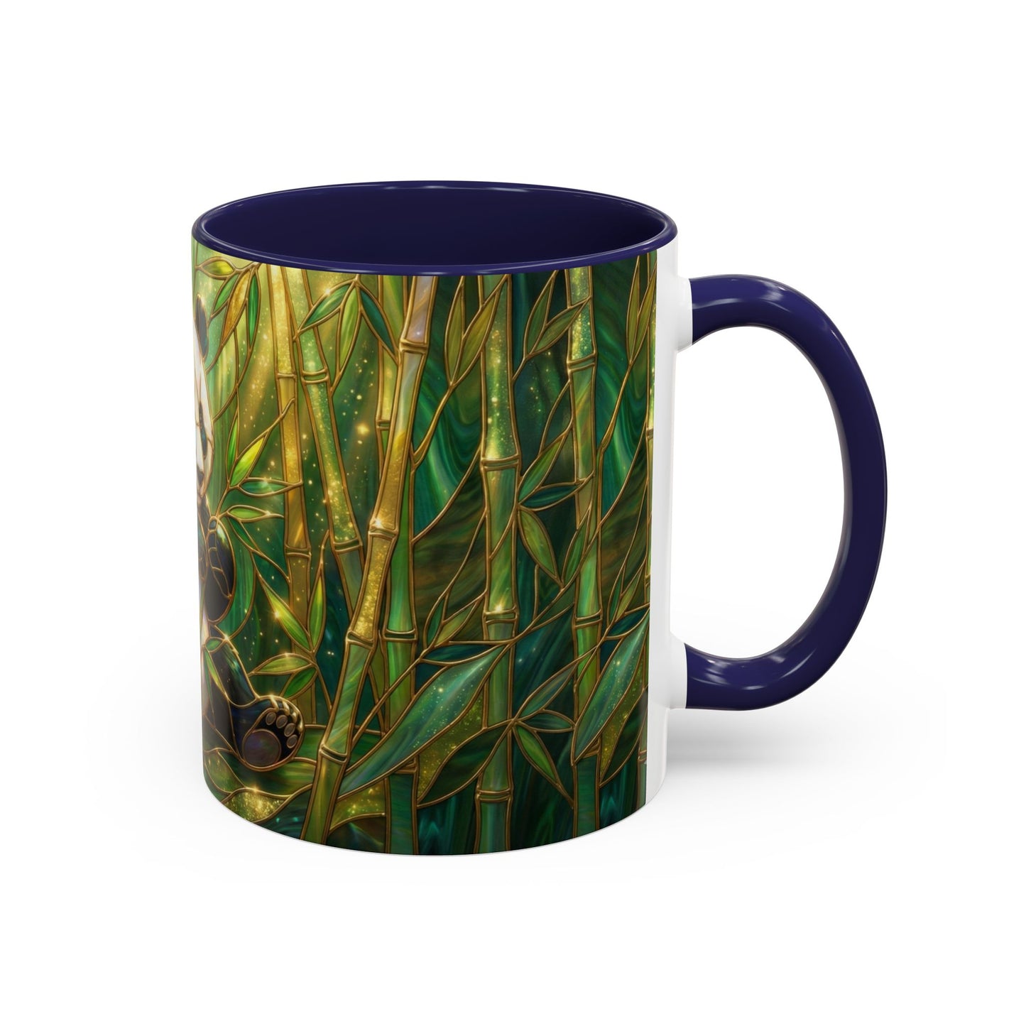 Stained Glass Panda Mug, Panda Coffee Mug, Bamboo Panda Cup, Cute Panda Gift, Nature Animal Mug, Wildlife Art Mug, Panda Lover Gift