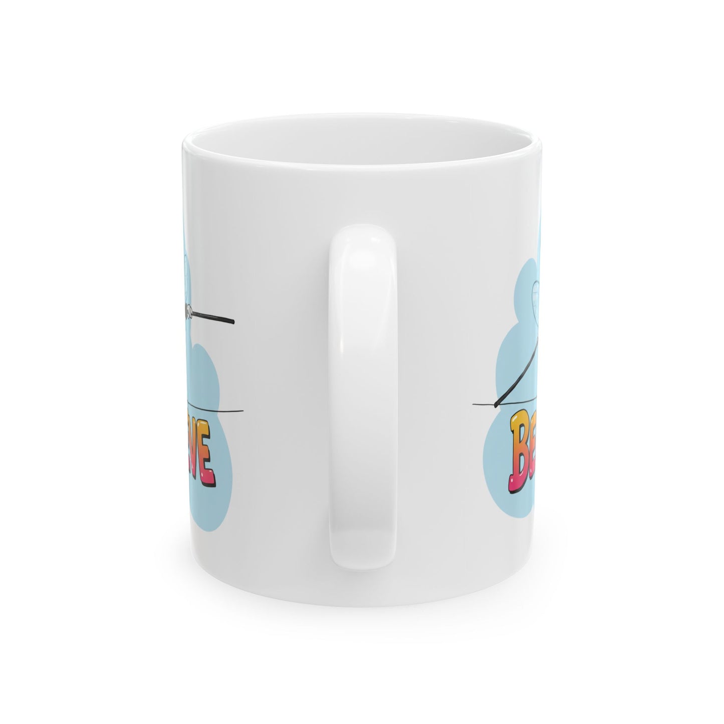 Ceramic Mug - Beelieve Fun Pun Bee Tightrope Design