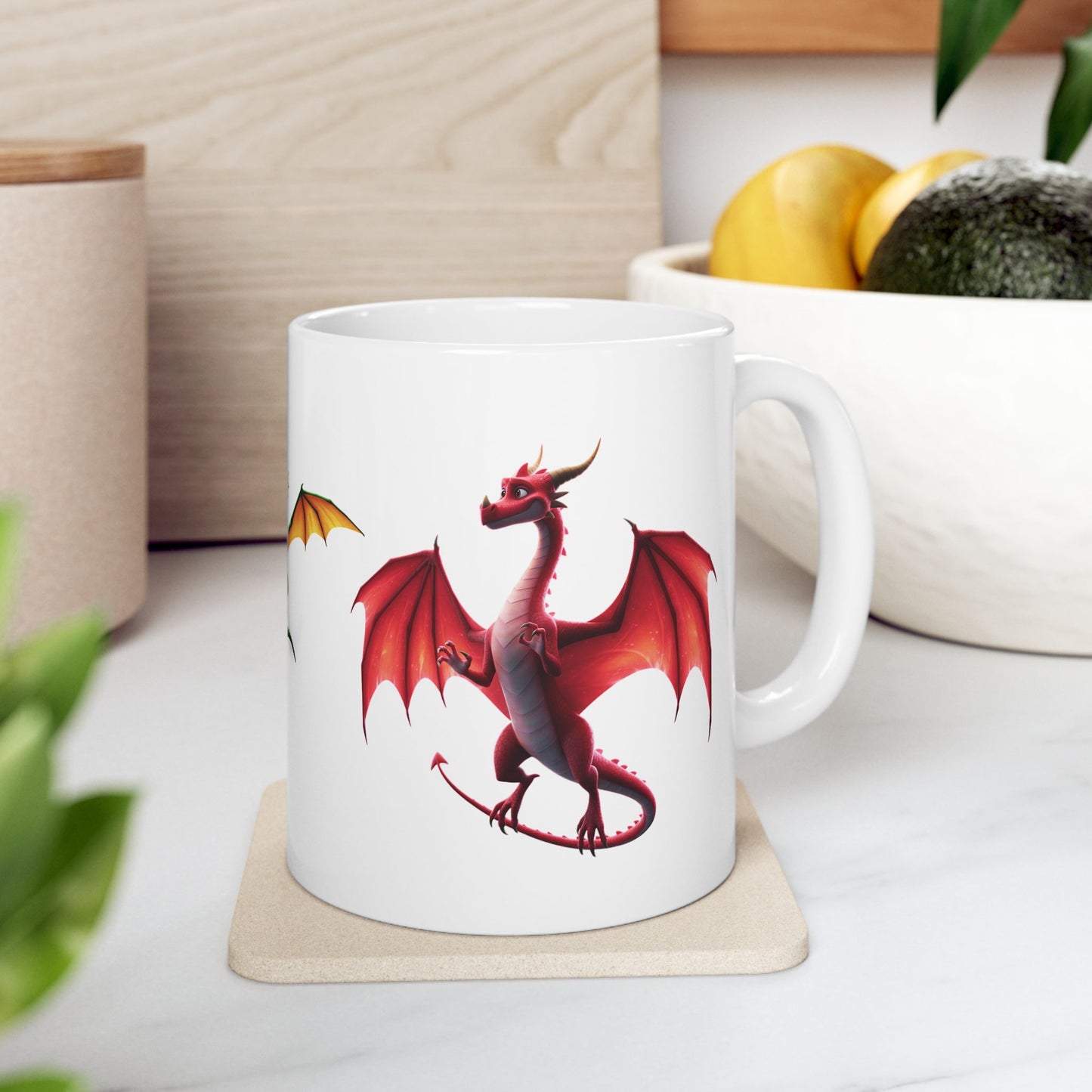 Colorful Dragon Mug | Fantasy Coffee Cup | Cute Dragon Gift for Kids & Adults | Gamer, DnD, Magic Lover Mug | Unique Creature Art
