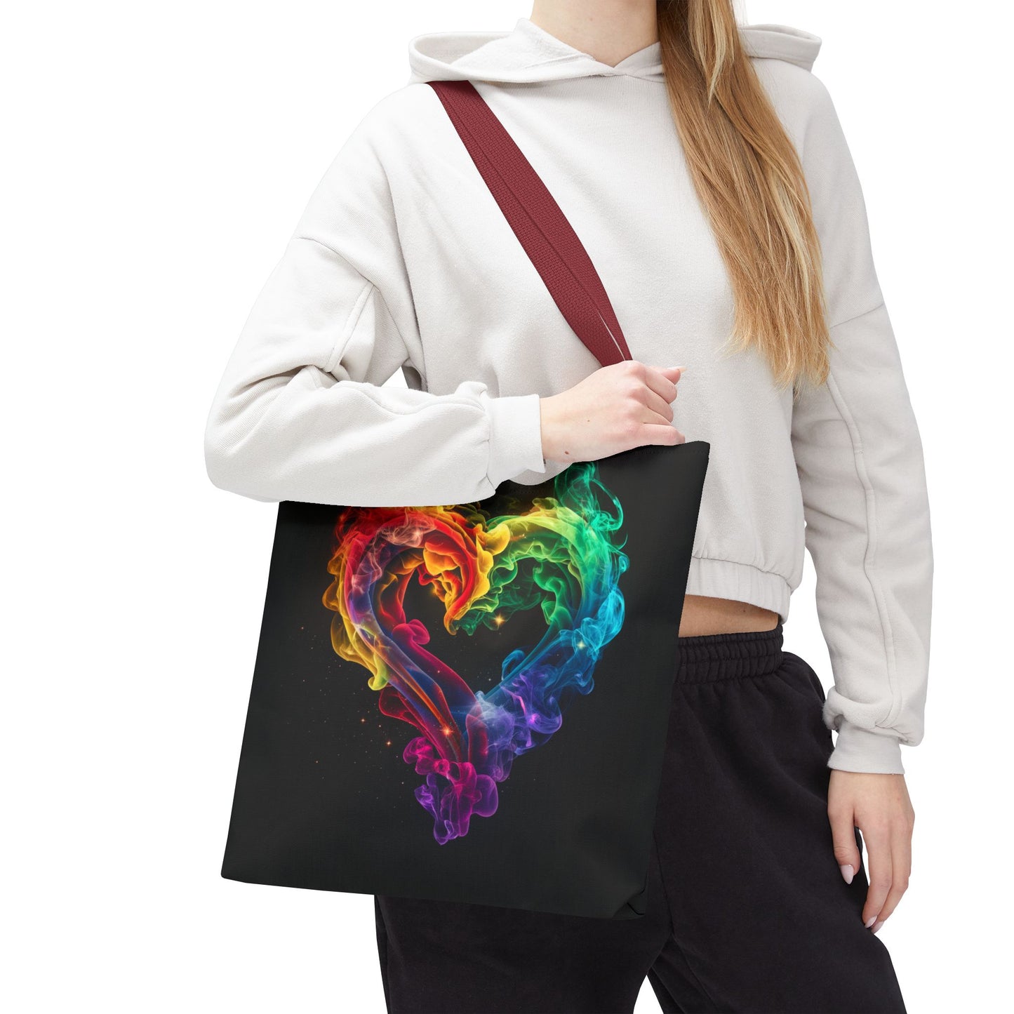 Colorful Smoke Heart Tote