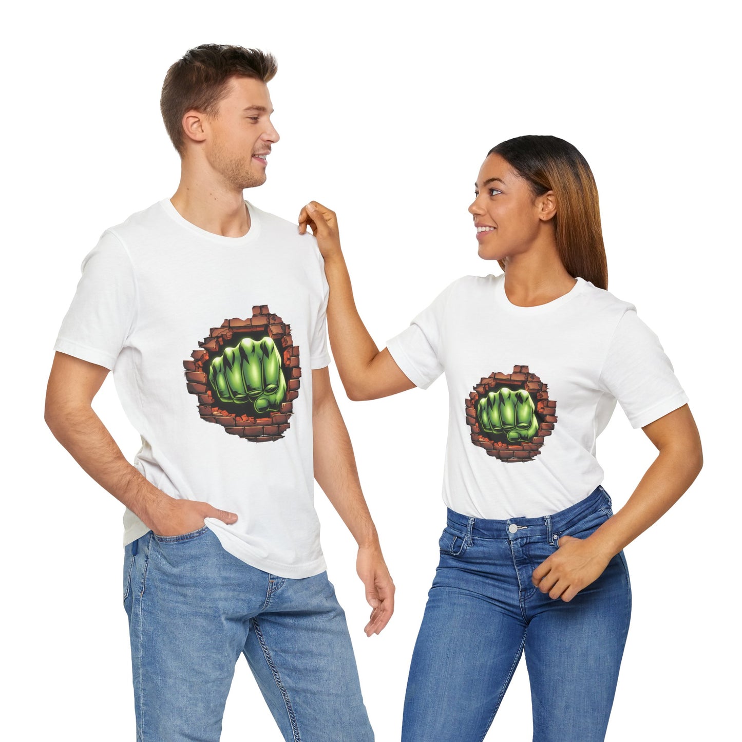 Green Hero Fist Graphic Tee – Superhero Shirt, Comic Pop Art, Gamer Gift, Y2K Dopamine Aesthetic, Funny Nerd Fashion, Unisex T‑shirt