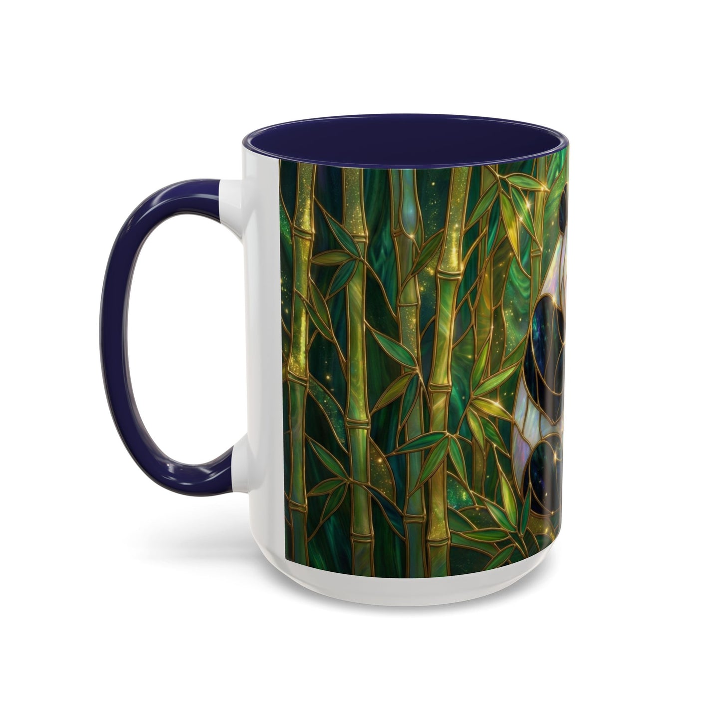 Stained Glass Panda Mug, Panda Coffee Mug, Bamboo Panda Cup, Cute Panda Gift, Nature Animal Mug, Wildlife Art Mug, Panda Lover Gift