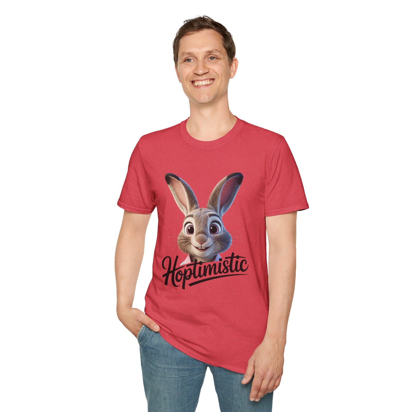 Hoptimistic Bunny T-Shirt, Cute Rabbit Pun Shirt, Positive Quote Tee, Animal Lover Gift, Funny Motivational Top, Easter Or Everyday Wear