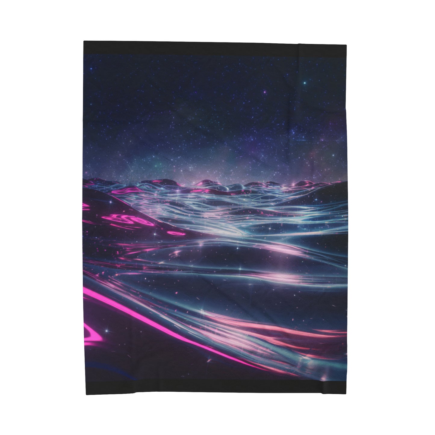 Plush Blanket with Galactic Ocean Design