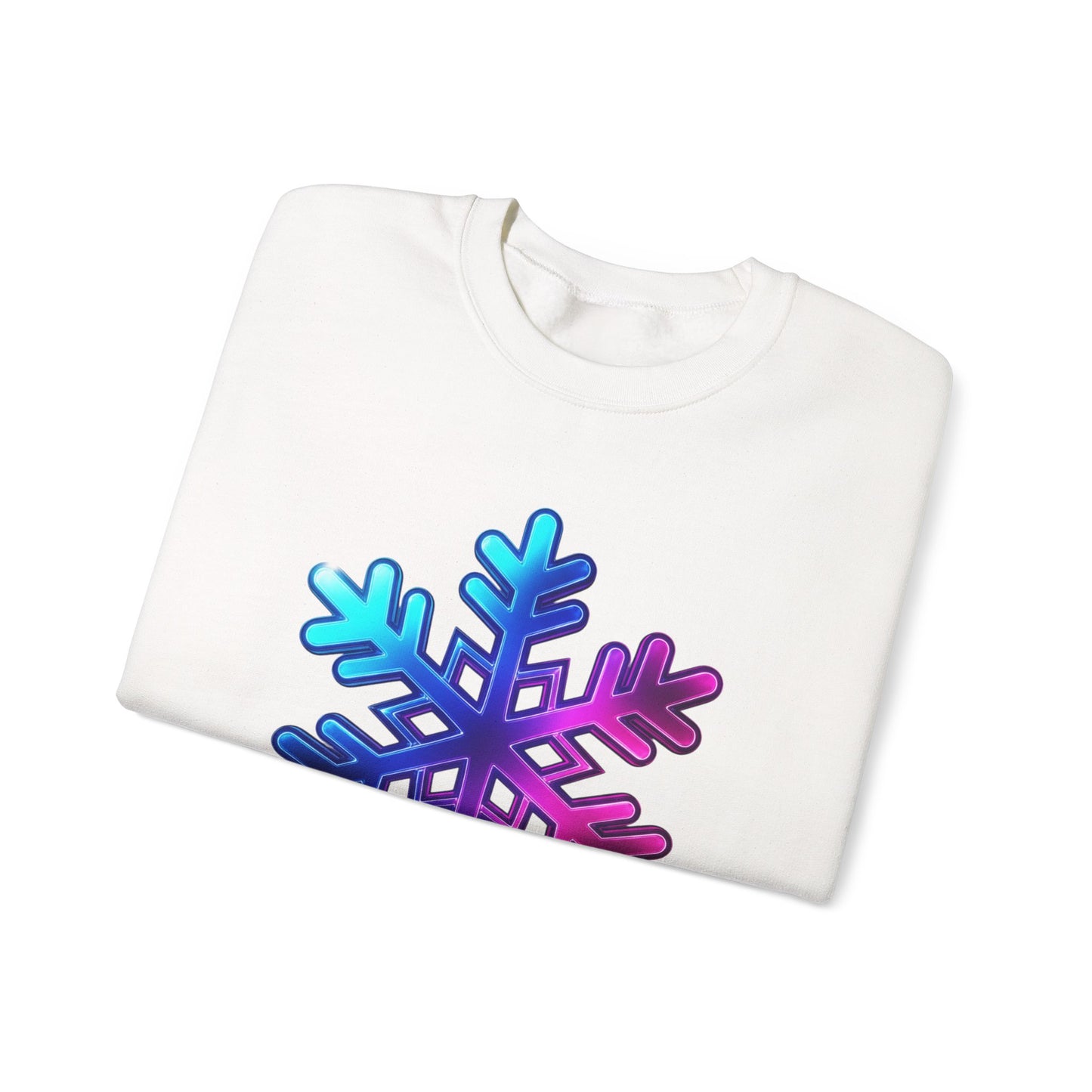Blue Pink Gradient Snowflake Sweatshirt, Winter Aesthetic Pullover, Cozy Christmas Crewneck, Festive Holiday Sweater Gift for Her or Him