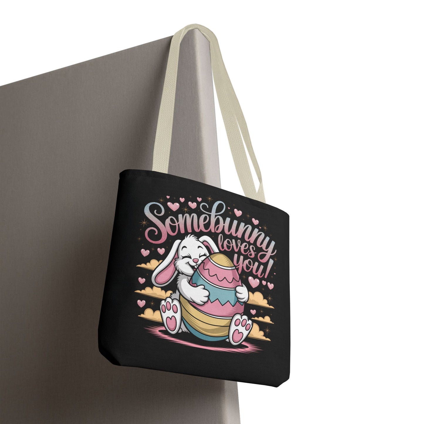 Easter Bunny Tote Bag Somebunny Loves You Easter Bag Bunny