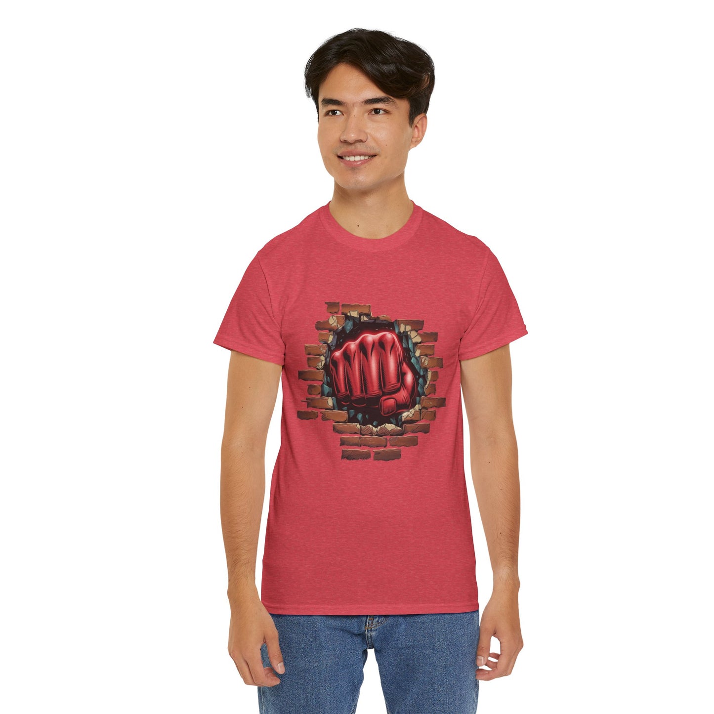 Impact Fist Graphic T-Shirt – Punch Through Brick Wall Design | Bold Streetwear Tee for Fighters, Gym & Edge-Lovers