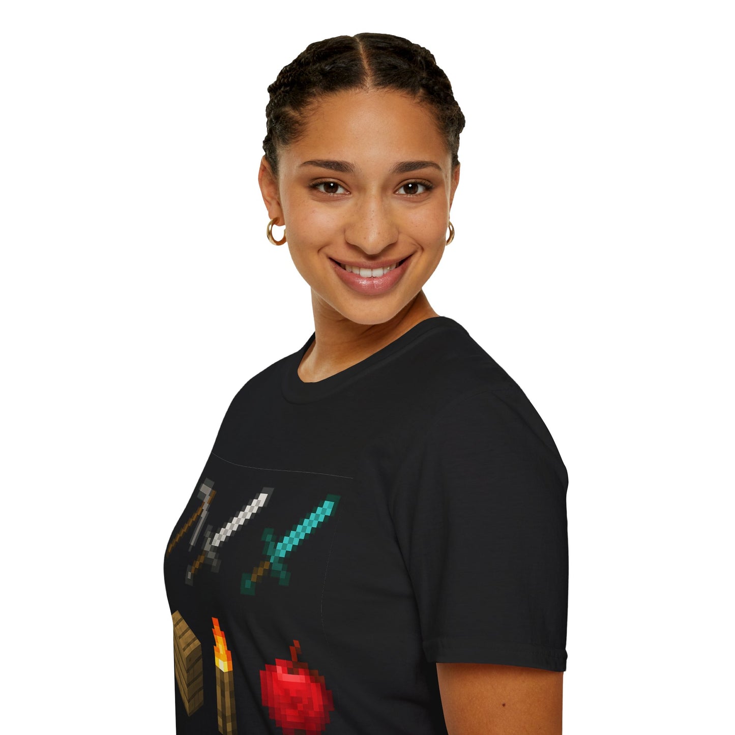 Pixel Tools & Items T-Shirt | Retro Pixel Art Gaming Tee, 8-Bit Gamer Shirt, Pixel Weapons & Supplies Top, Video Game Lover Gift Unisex