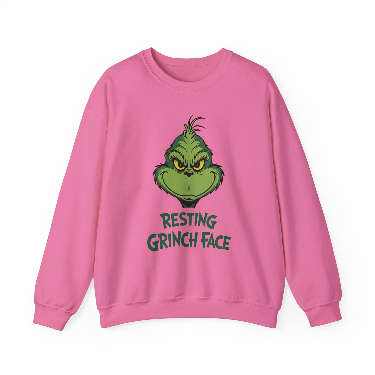 Resting Grinch Face Christmas Sweatshirt, Funny Holiday Sweater, Cozy Unisex Crewneck, Festive Grumpy Christmas Gift For Him Or Her