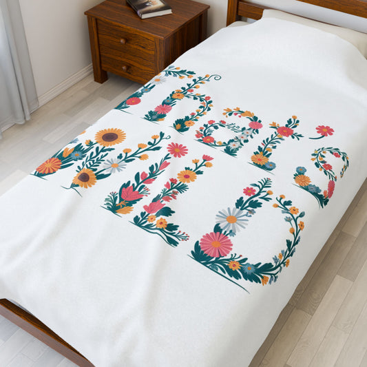 That’s WILD Floral Blanket - Boho Throw Blanket Cottagecore Gift for Her Funky Flower Bed Throw Funny Cozy Blanket