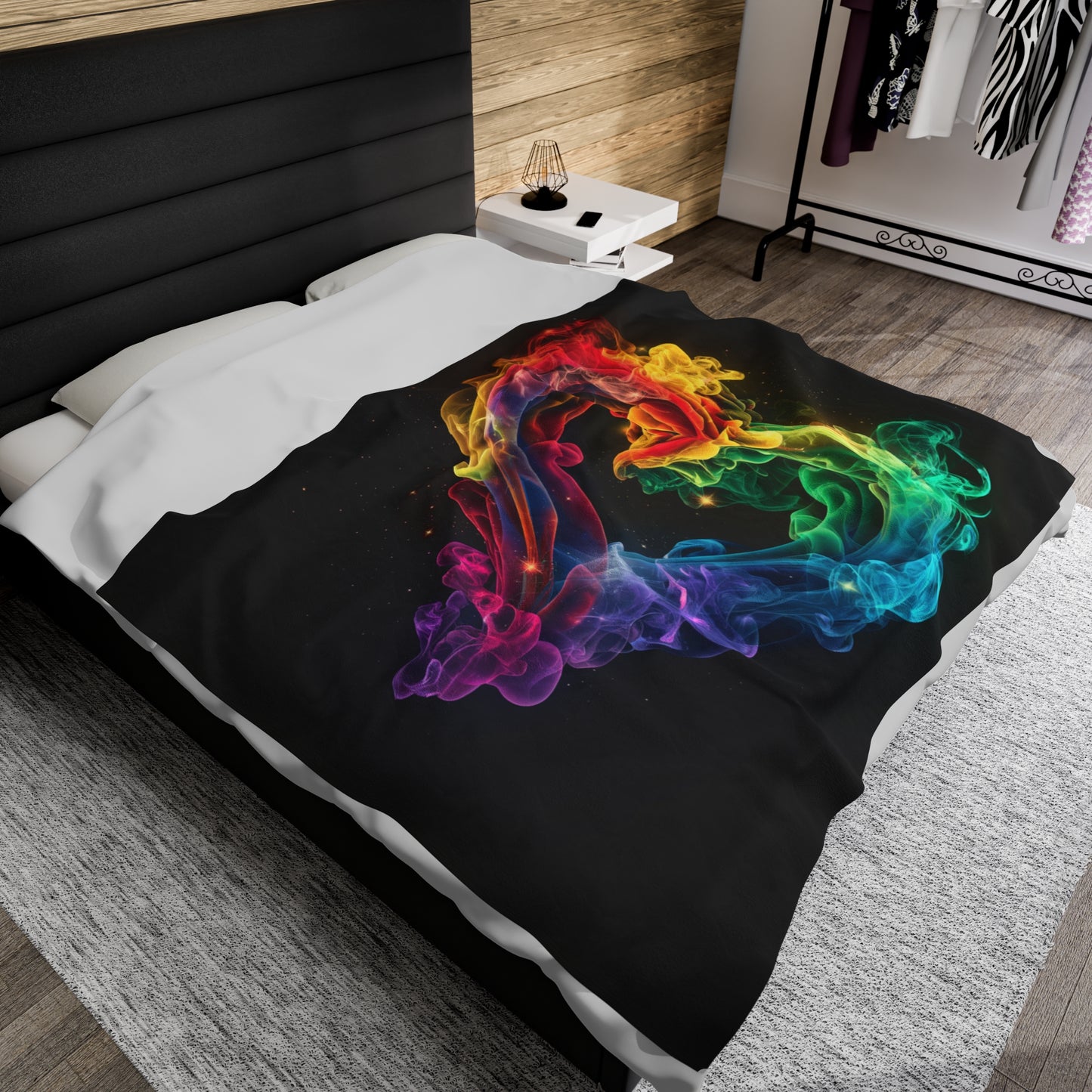 Colorful Smoke Heart Blanket