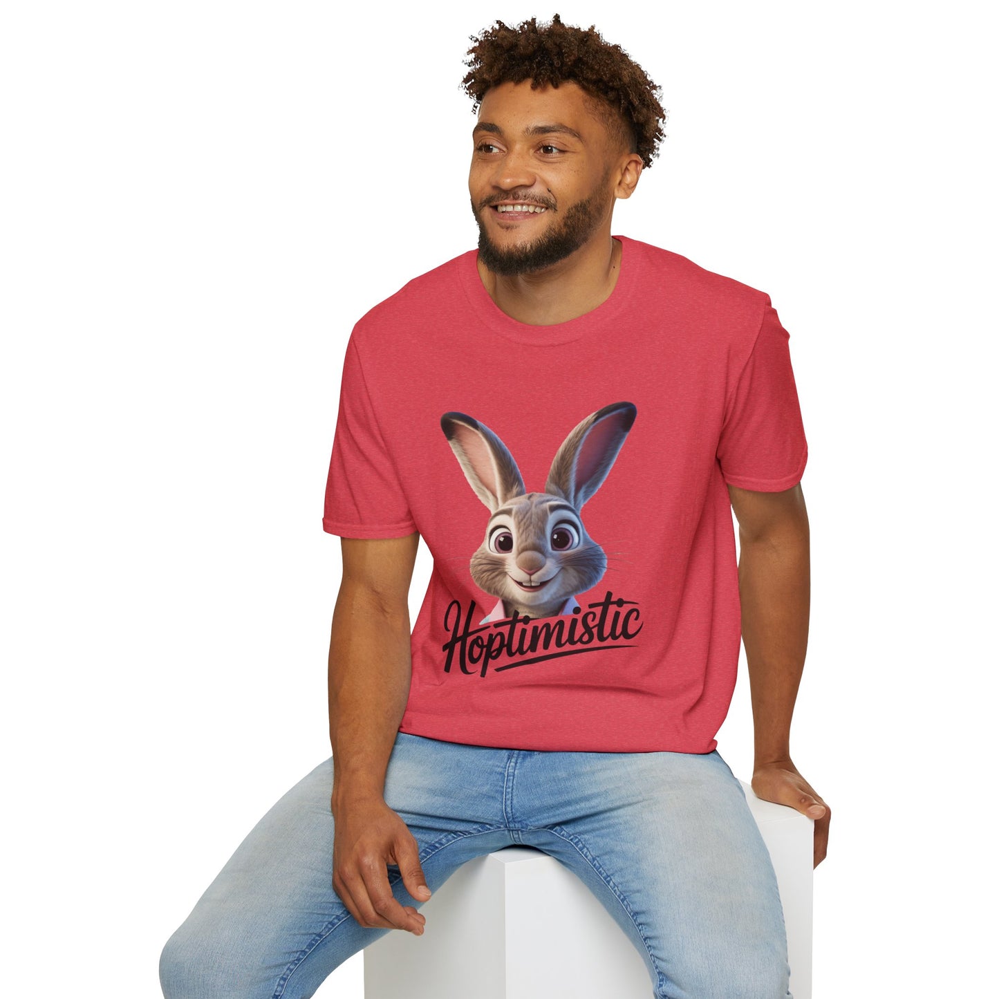 Hoptimistic Bunny T-Shirt, Cute Rabbit Pun Shirt, Positive Quote Tee, Animal Lover Gift, Funny Motivational Top, Easter Or Everyday Wear