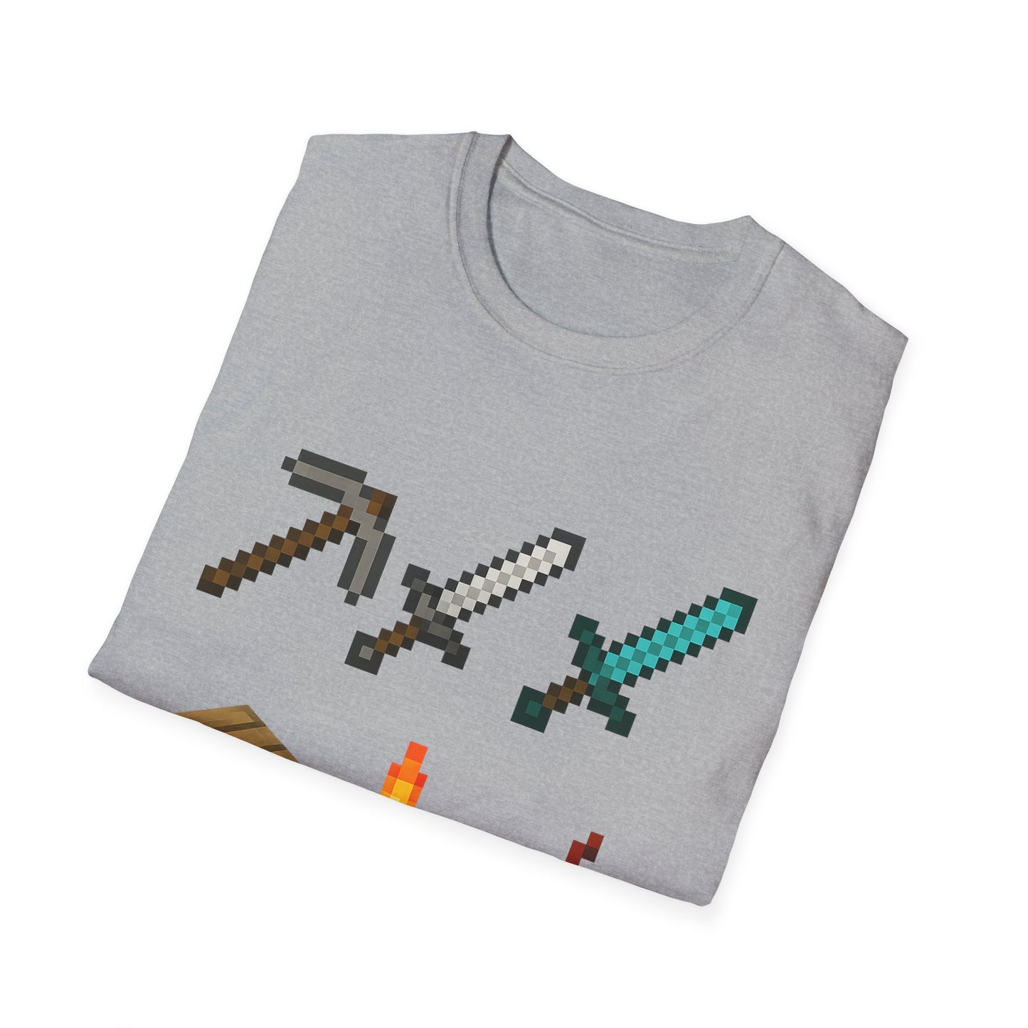 Pixel Tools & Items T-Shirt | Retro Pixel Art Gaming Tee, 8-Bit Gamer Shirt, Pixel Weapons & Supplies Top, Video Game Lover Gift Unisex