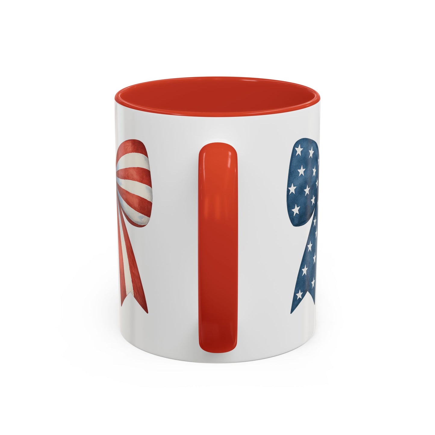Patriotic Bow Mug | 4th of July Coffee Mug | American Flag Mug | USA Stars Stripes Cup | July 4th Gift Idea | Red White Blue Drinkware