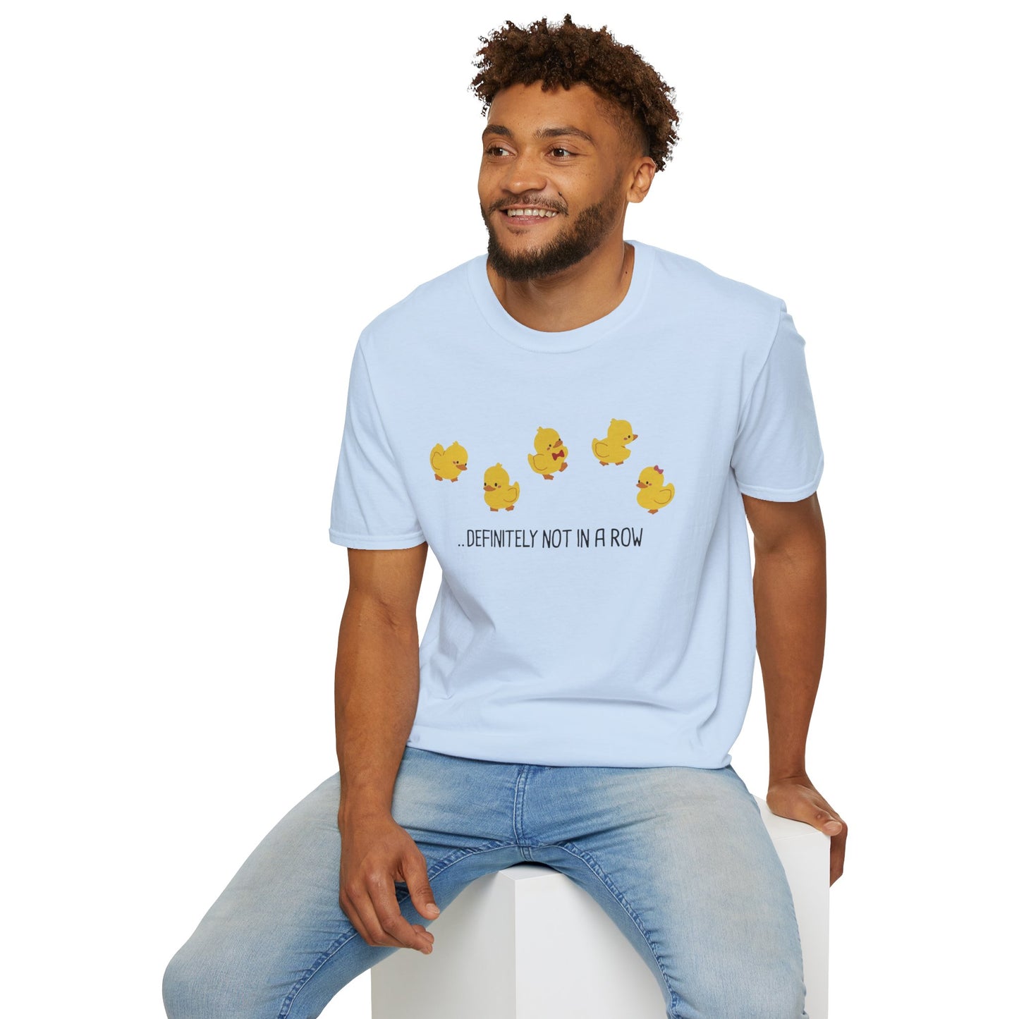 Funny “Definitely Not in a Row” Ducks Shirt, Cute Humor T-Shirt, Relatable Tee for Women & Men, Great Gift for Moms, Teachers, or Friends
