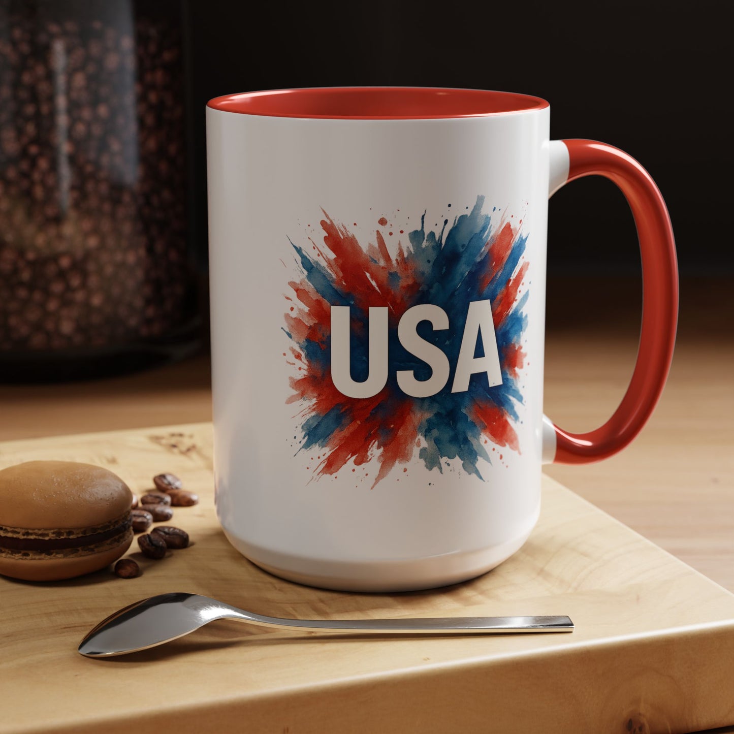 USA Patriotic Coffee Mug | 4th of July Gift | Red White Blue Mug | American Pride Cup | Independence Day Drinkware | USA Mug