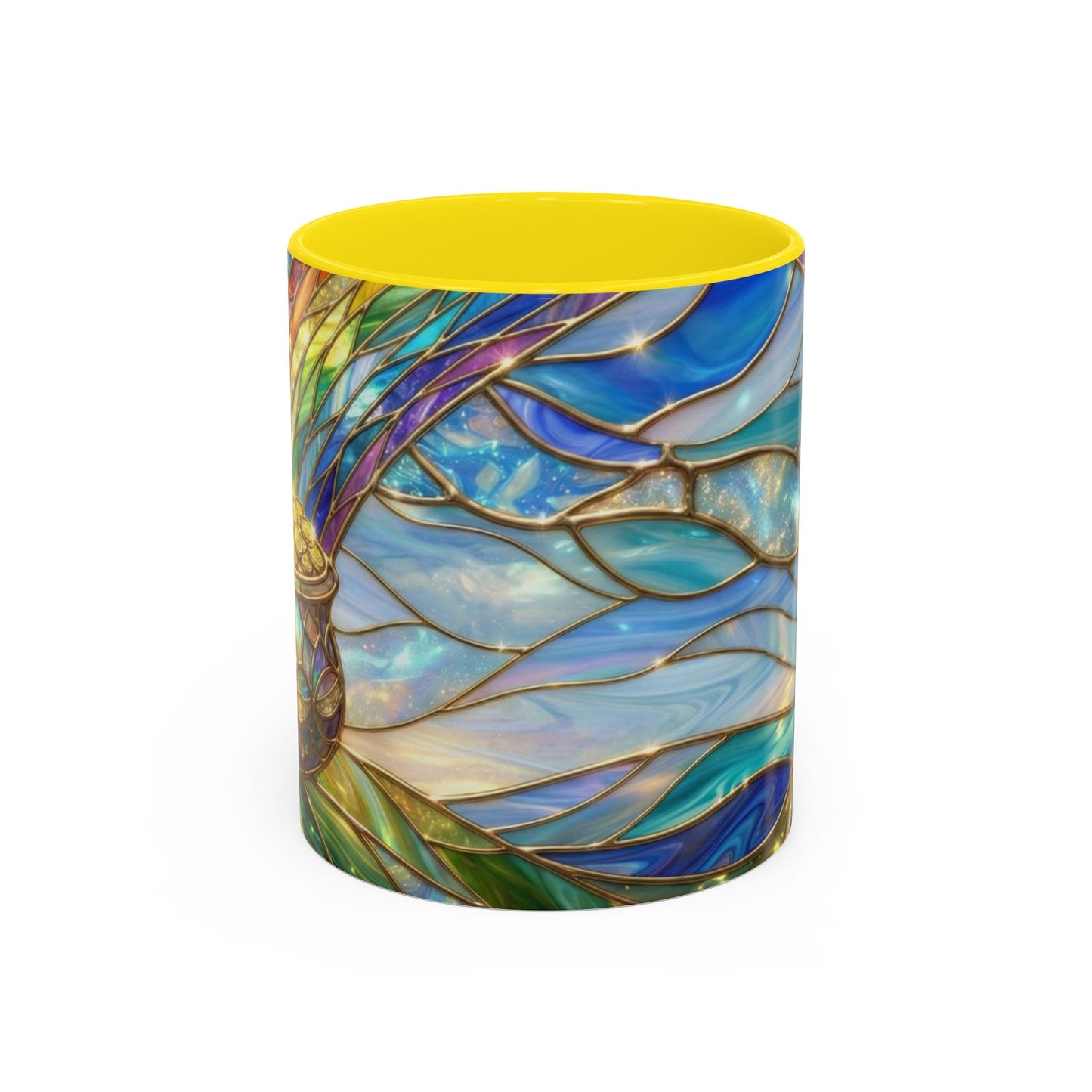 Stained Glass Rainbow Mug, Pot Of Gold Coffee Cup, St Patricks Day Gift, Magical Fantasy Tea Cup, Lucky Irish Leprechaun, Colorful Art