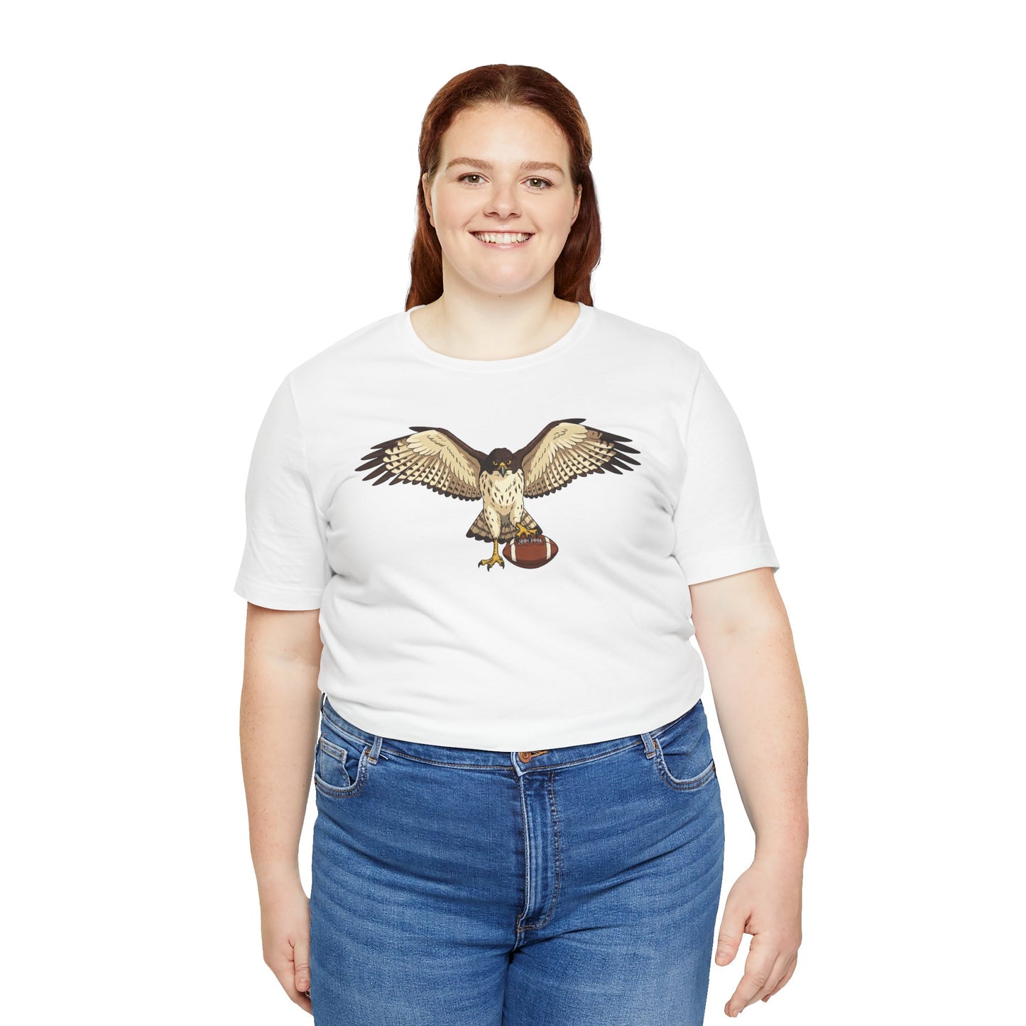 Hawk Football Shirt, Hawk Holding Football T Shirt, Football Mascot Tee, Bird Of Prey Shirt, Sports Fan Gift, Game Day Hawk Tee