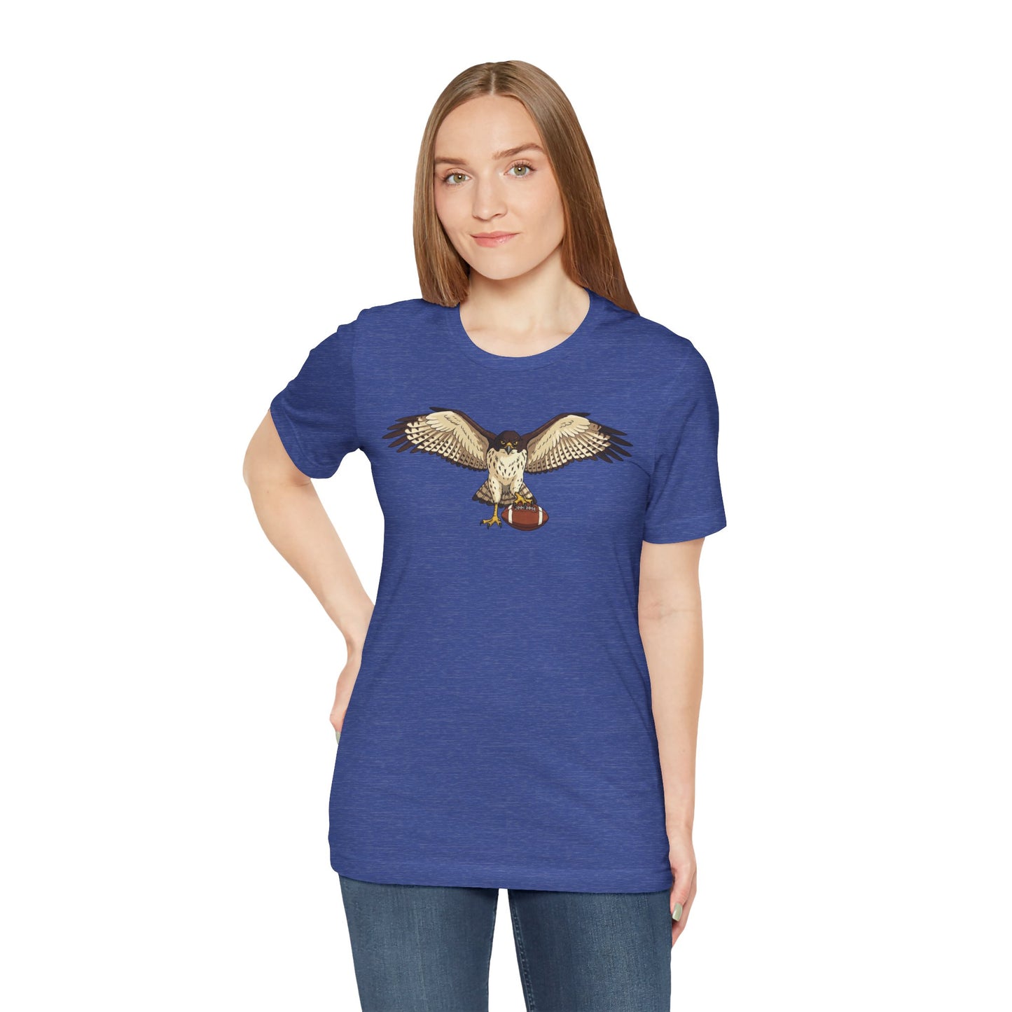 Hawk Football Shirt, Hawk Holding Football T Shirt, Football Mascot Tee, Bird Of Prey Shirt, Sports Fan Gift, Game Day Hawk Tee
