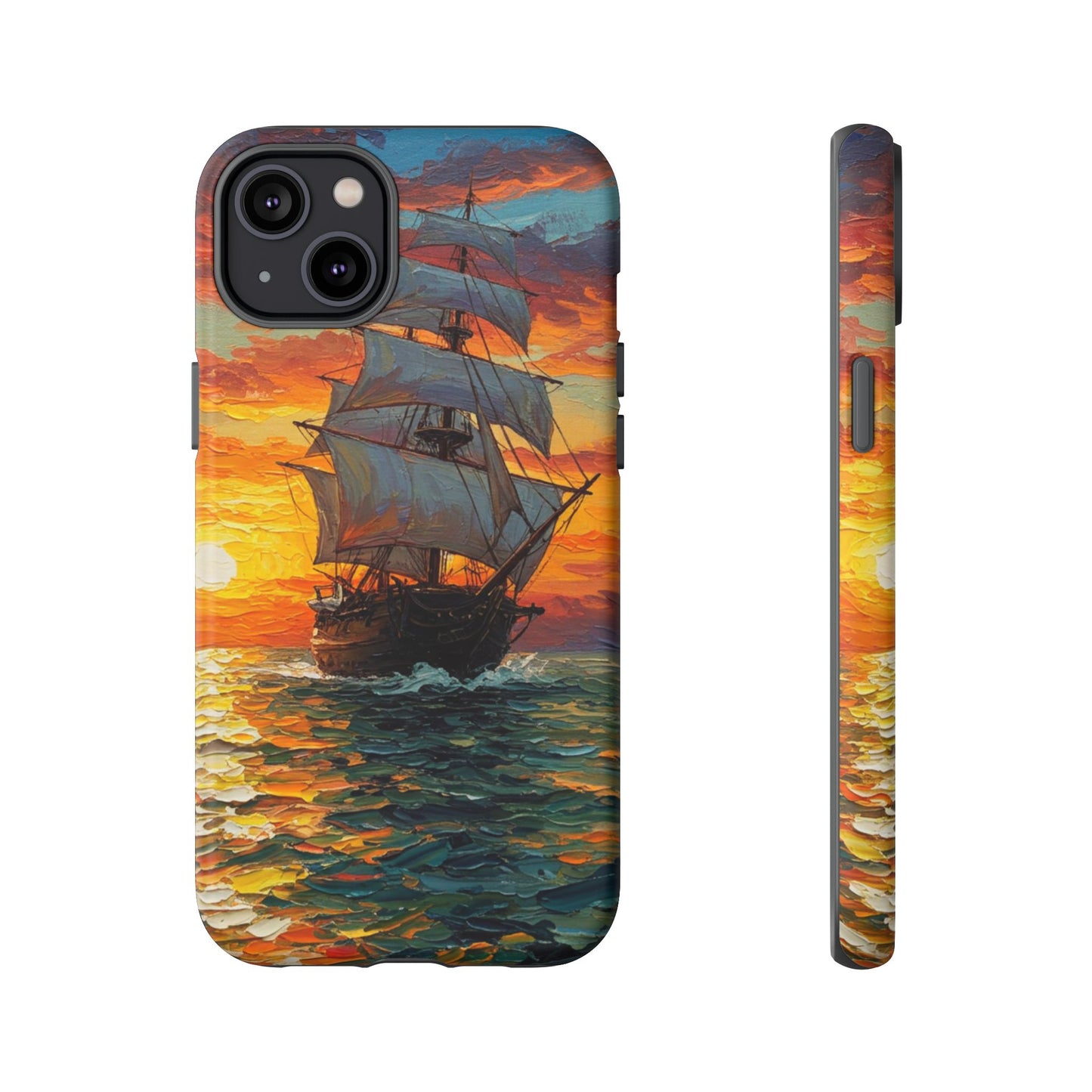 iPhone Case - Ship Sailing at Sunset Design