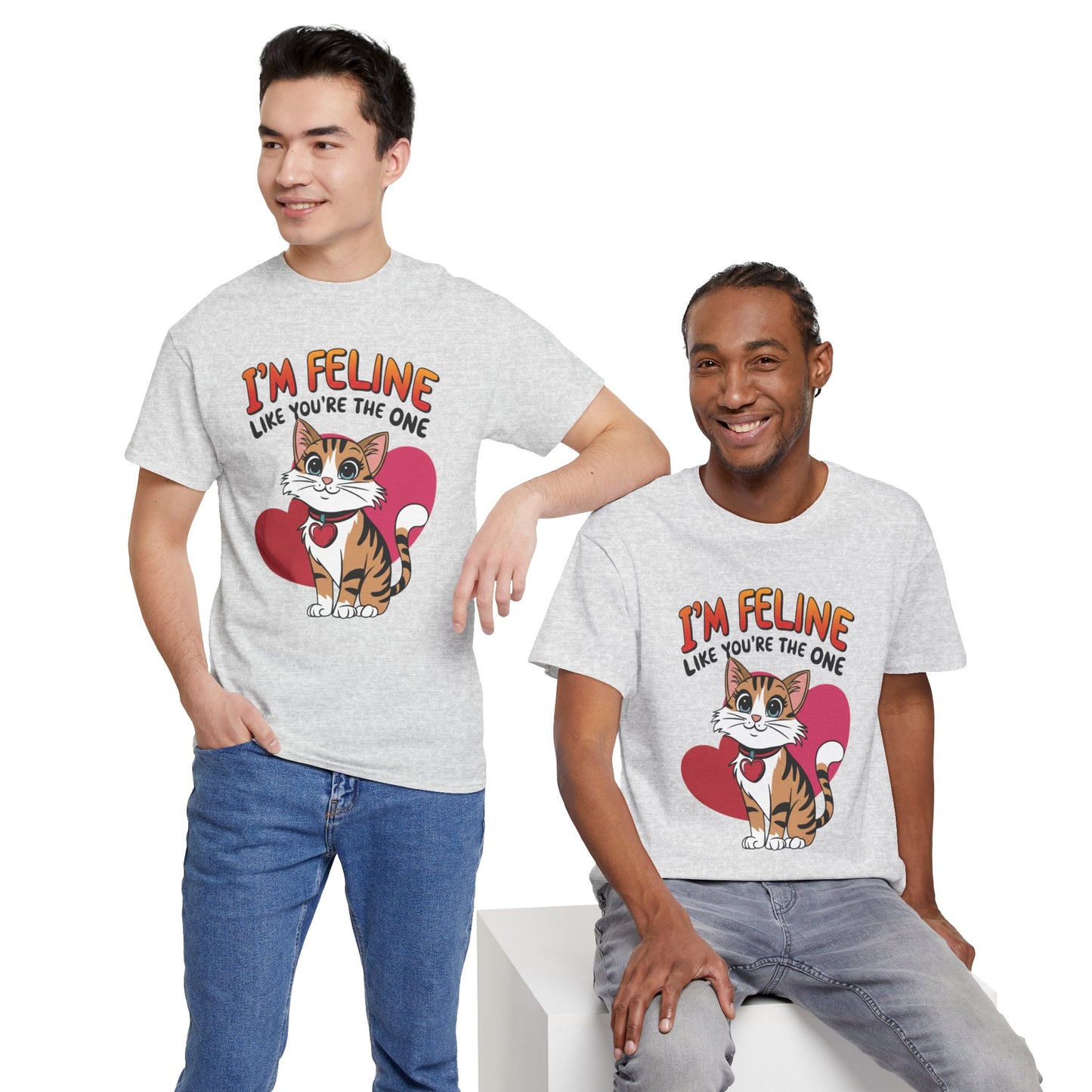I’m Feline Like You’re The One Shirt, Cute Cat Valentine Tee, Funny Cat Love Graphic TShirt, Romantic Gift For Her Him, Cat Pun Shirt