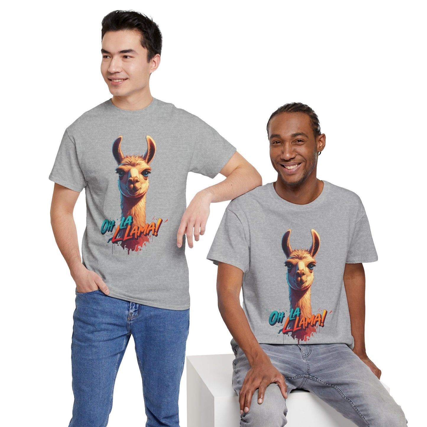 Oh la Llama Graphic Tee | Fun Llama T-Shirt, Cute Animal Lover Shirt, Llama Lover Gift, Quirky Party Tee, Trending Llama Fashion