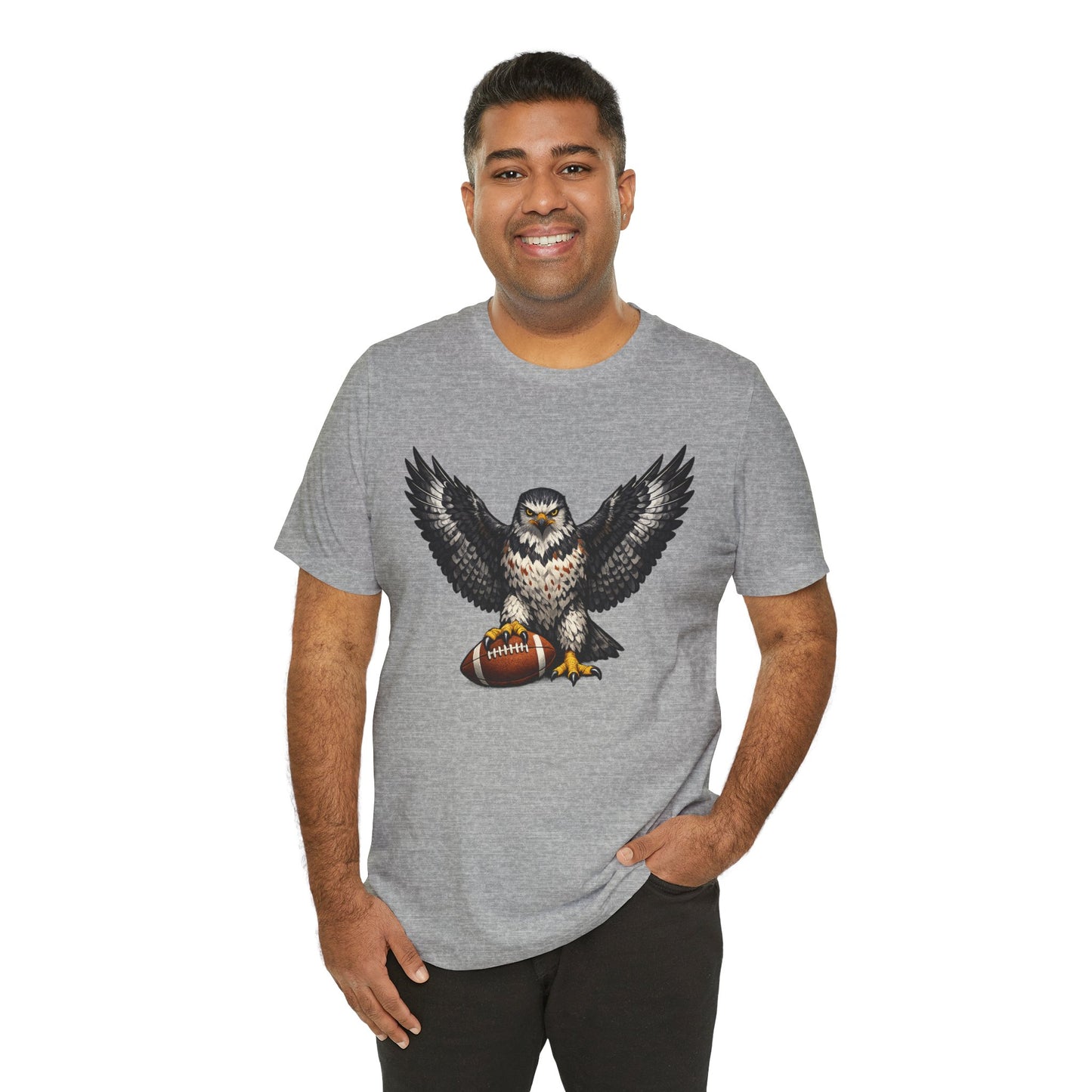 Hawk Football Shirt, Hawk Holding Football T Shirt, Hawk Mascot Tee, Football Bird Of Prey Shirt, Game Day Sports Tee, Hawk Fan Gift