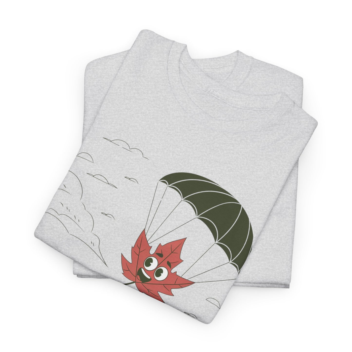 Be-Leaf In Yourself Maple Leaf Parachute T-Shirt | Funny Motivational Nature Graphic Tee | Self-Love Fall Autumn Shirt | Outdoorsy Gift