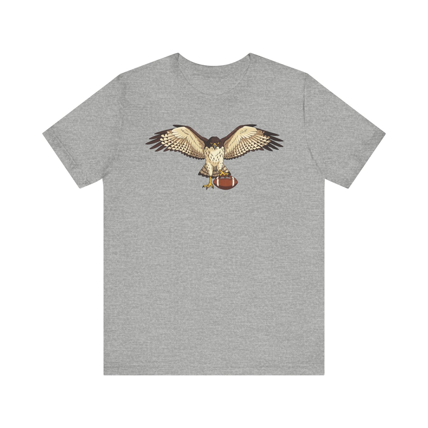 Hawk Football Shirt, Hawk Holding Football T Shirt, Football Mascot Tee, Bird Of Prey Shirt, Sports Fan Gift, Game Day Hawk Tee