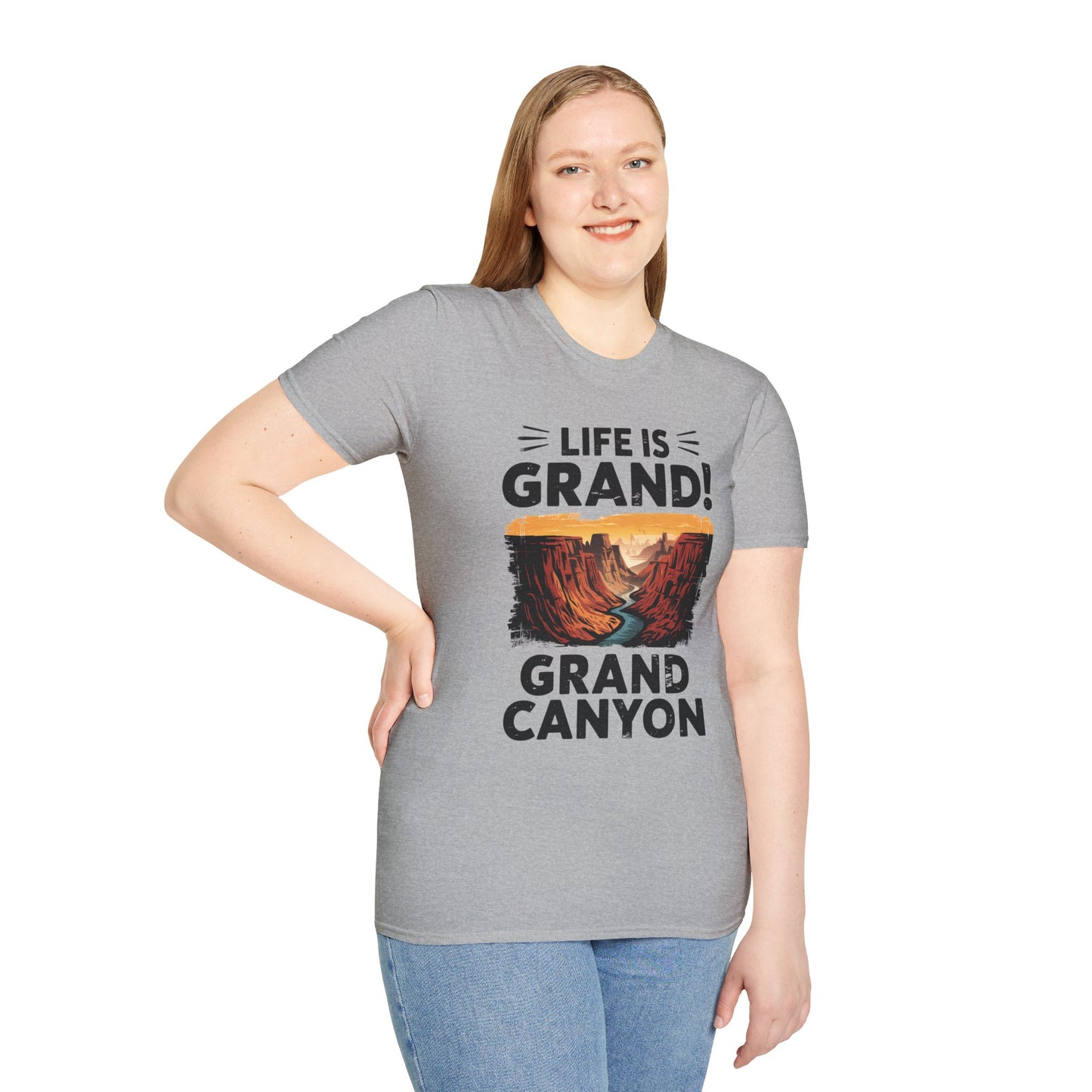 Life is Grand T-Shirt – Grand Canyon Graphic Tee | Funny National Park Shirt | Arizona Souvenir | Unisex Hiking Travel Gift Tee