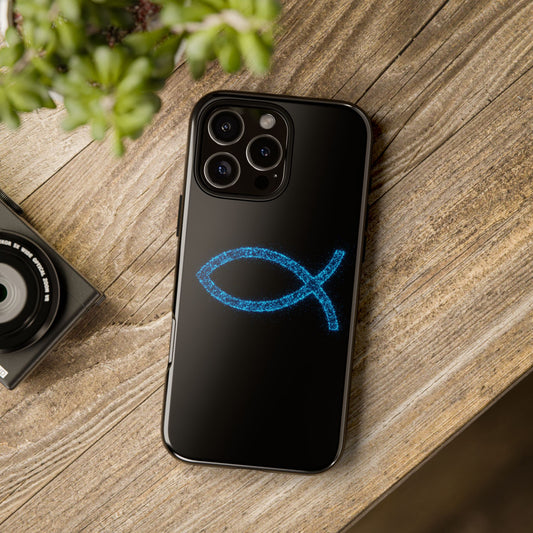 Stylish Tough iPhone Case with Sparkling Fish Design - Durable Phone Protection