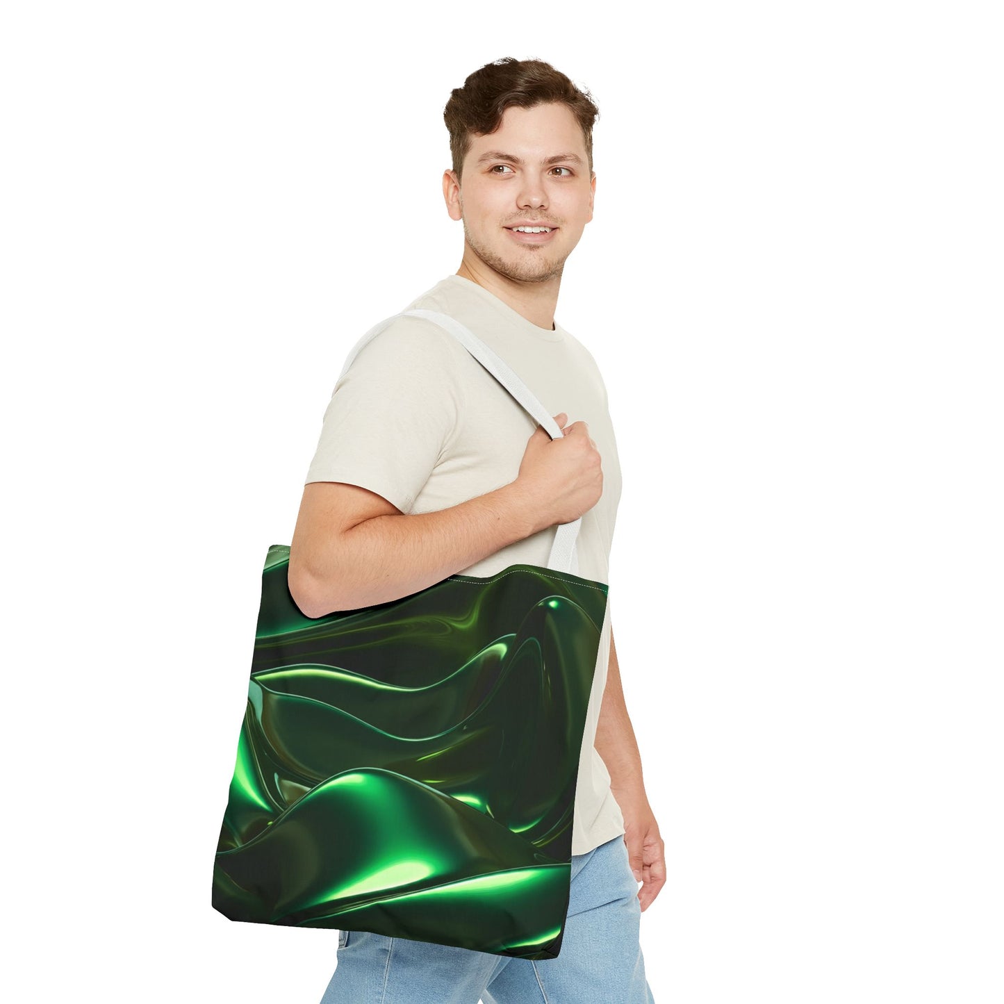 Green Metallic Tote Bag