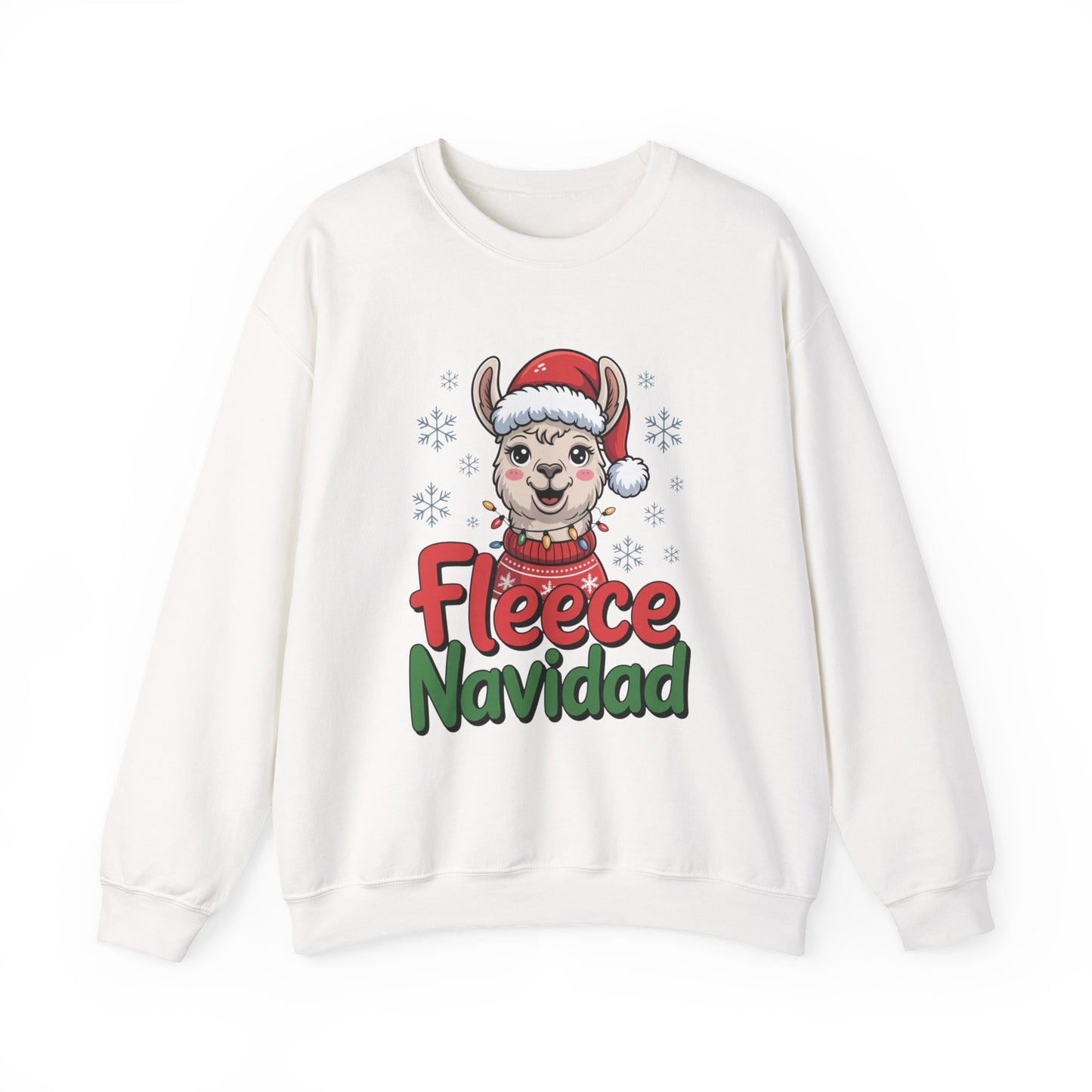 Fleece Navidad Christmas Sweatshirt, Funny Llama Holiday Sweater, Cozy Unisex Crewneck, Cute Christmas Pun Gift For Friends And Family