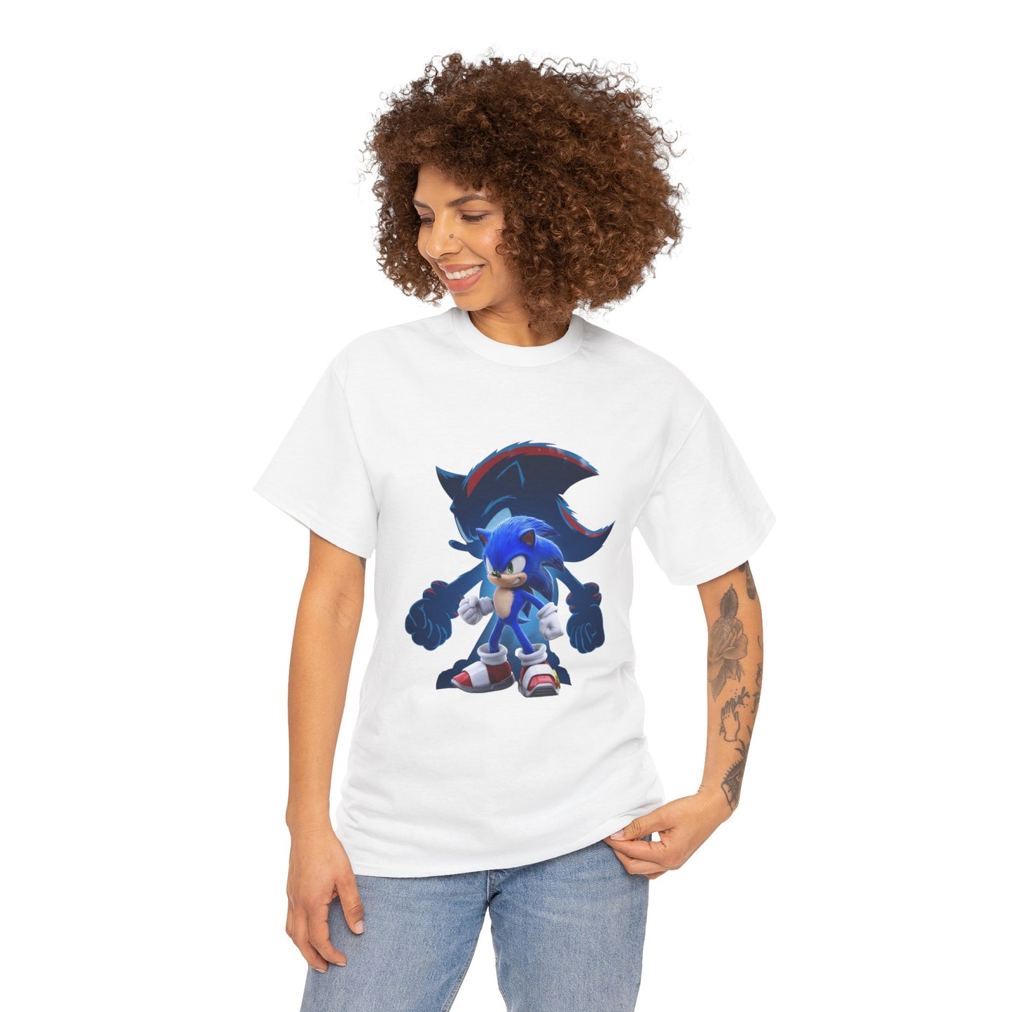 Blue Speed Hero Graphic Tee | Retro Gaming Legend T-Shirt | Fan Inspired Gamer Apparel | Cool Vintage Style Unisex Shirt for Adults & Teens